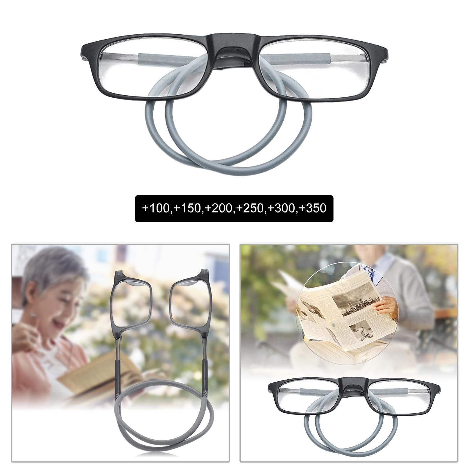 Magnetic Reading Glasses Unisex Spectacle Glasses for Computer Readers 100 Degree