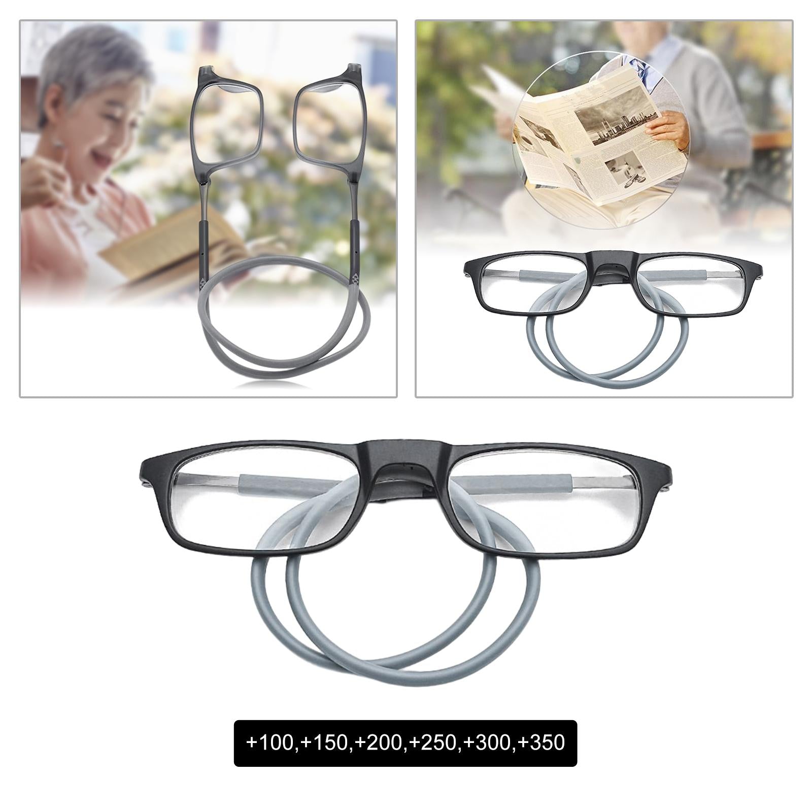 Magnetic Reading Glasses Unisex Spectacle Glasses for Computer Readers 100 Degree
