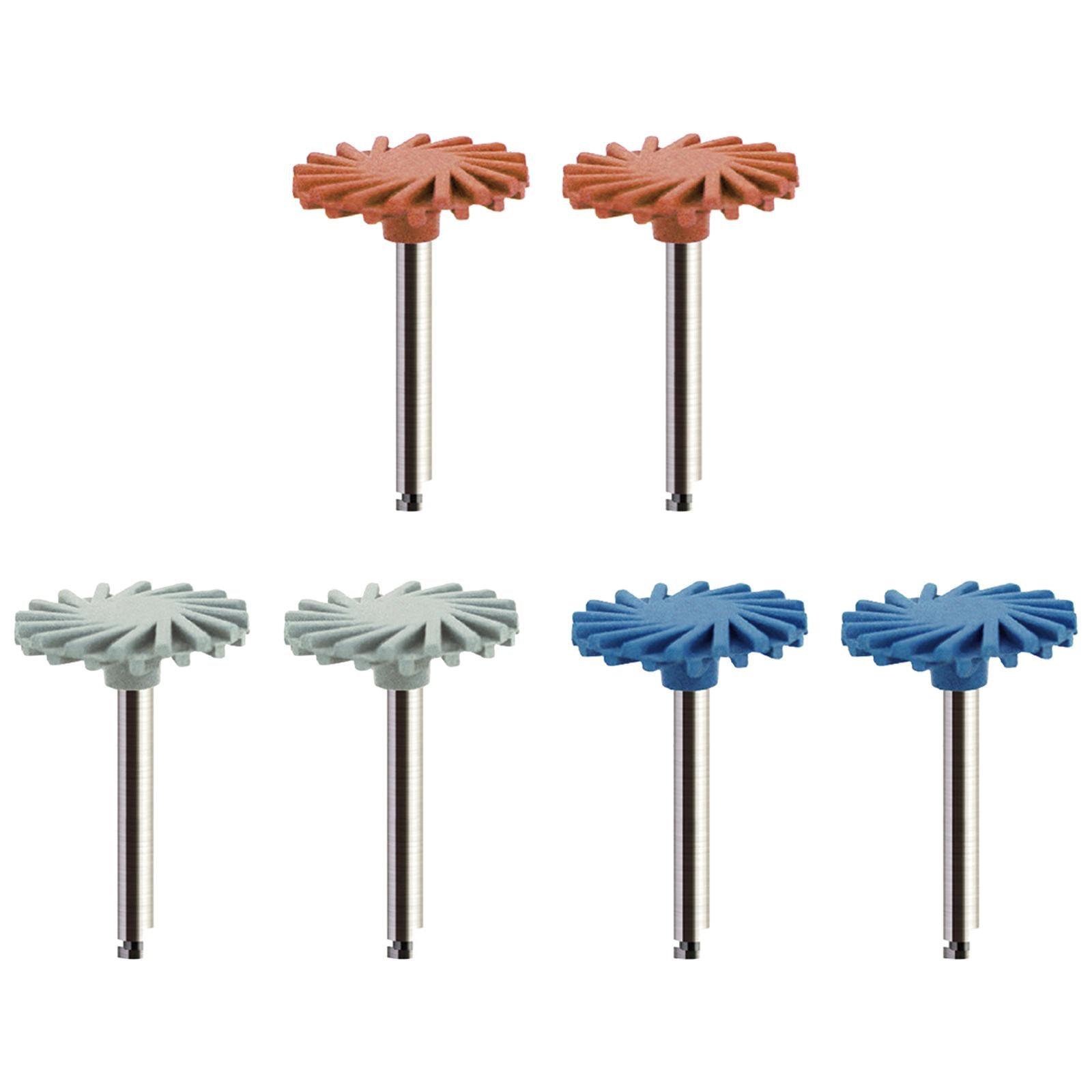 6Pcs Dental RA Disc Smoothing Pre Polishing High Gloss Polishing for Crown