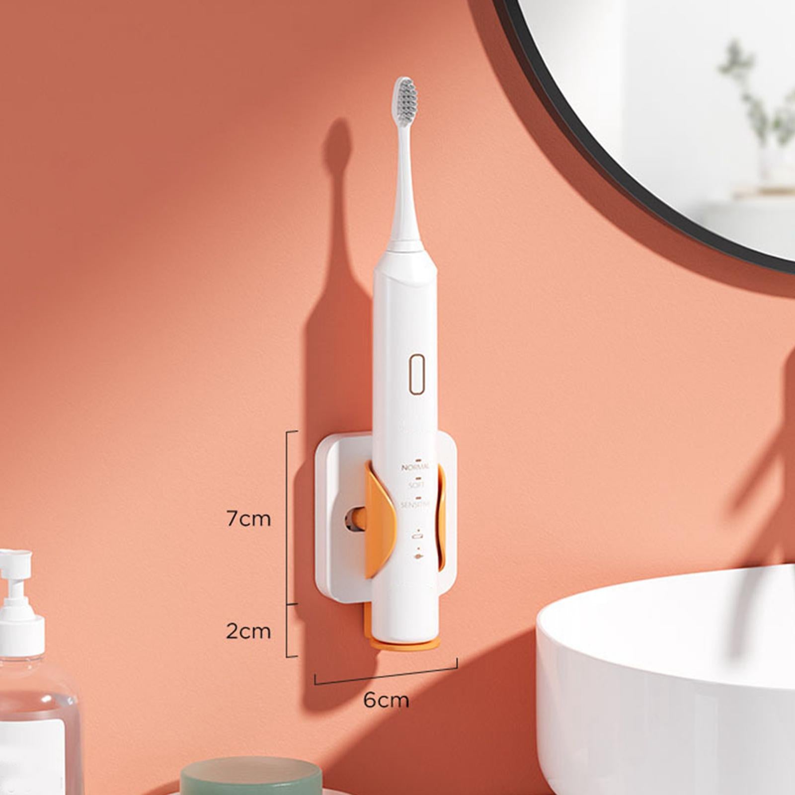 Electric Toothbrush Holder Self Adhesive Gravity Sensor White Orange