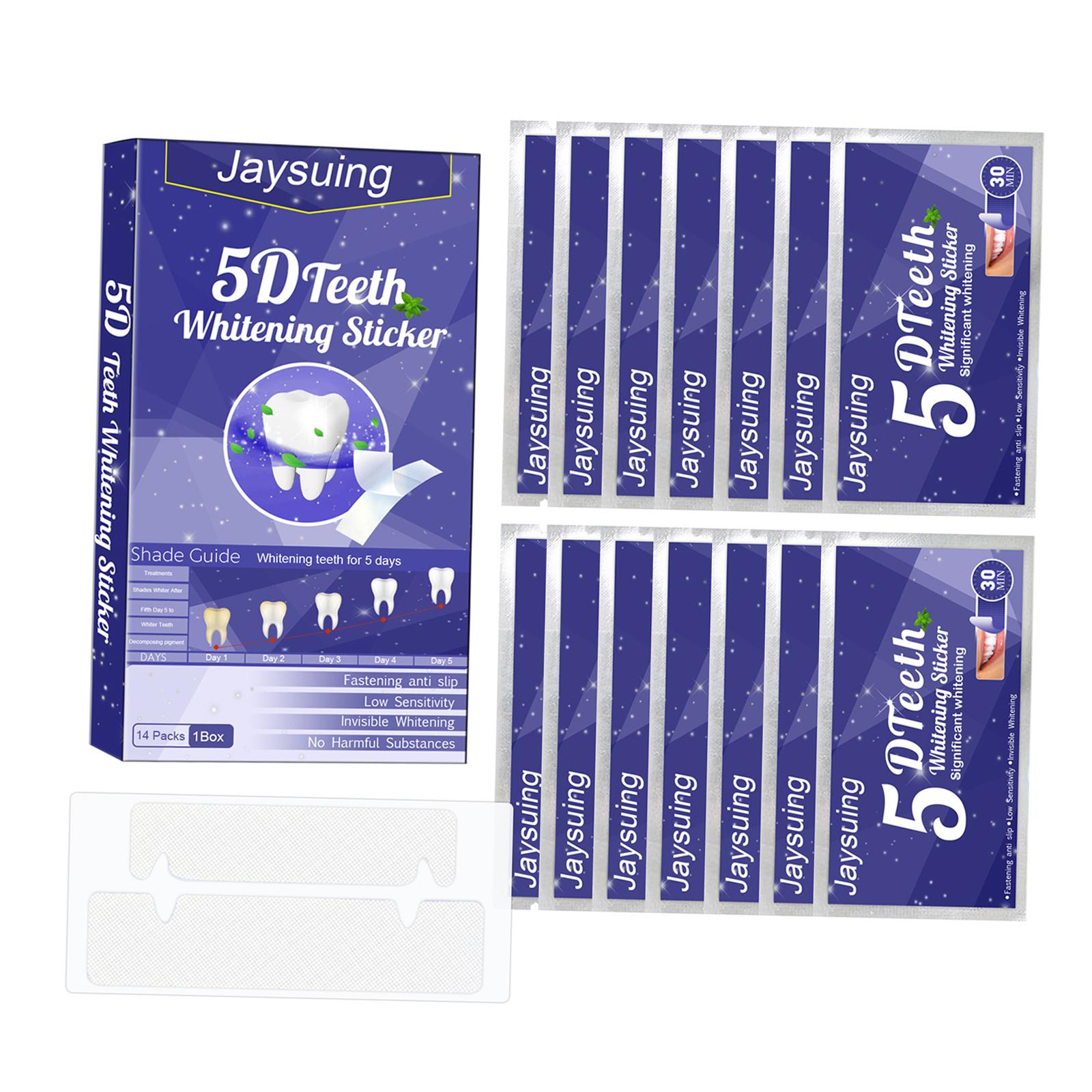 5D Teeth Strips Teeth Gel Strips Protecting Teeth for Remove Tea Stain 14Pcs