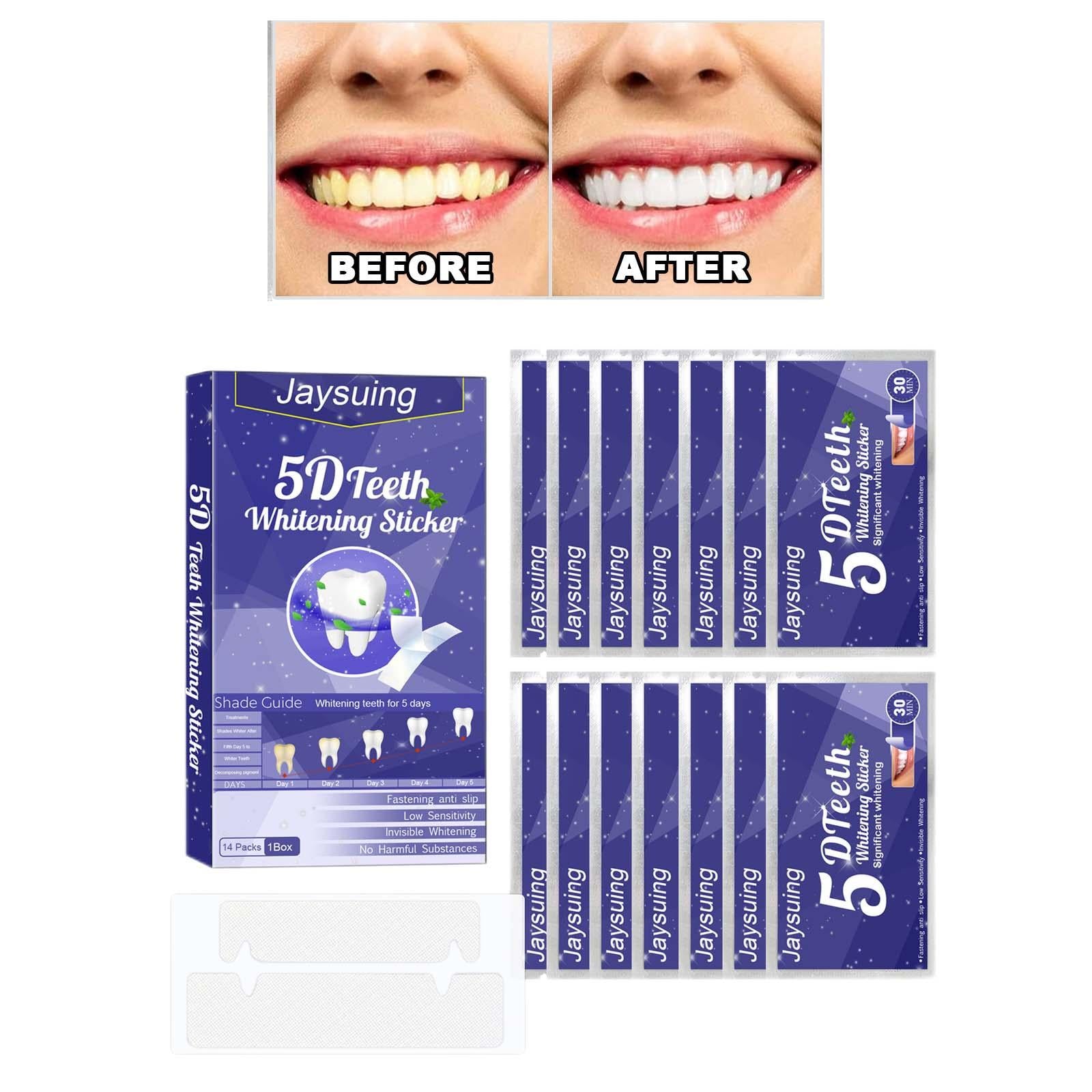 5D Teeth Strips Teeth Gel Strips Protecting Teeth for Remove Tea Stain 14Pcs