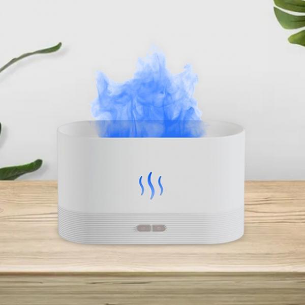 Air Humidifier USB with Realistic Flame Auto Shut Off Home Decor  White