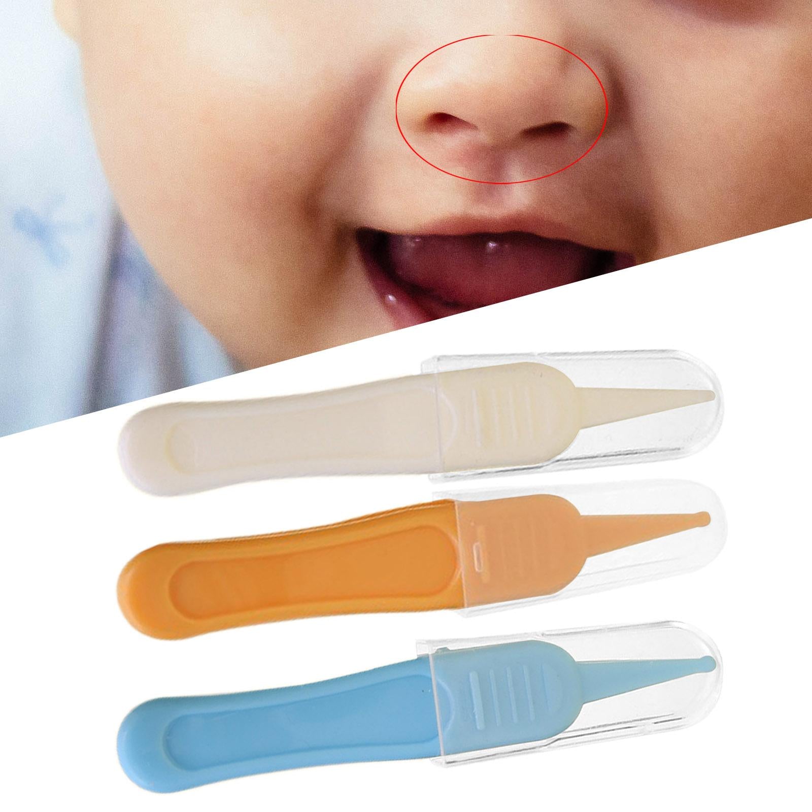 Baby Nose Tweezers Infant Ear Nose Navel Cleaning Tweezers Forceps White