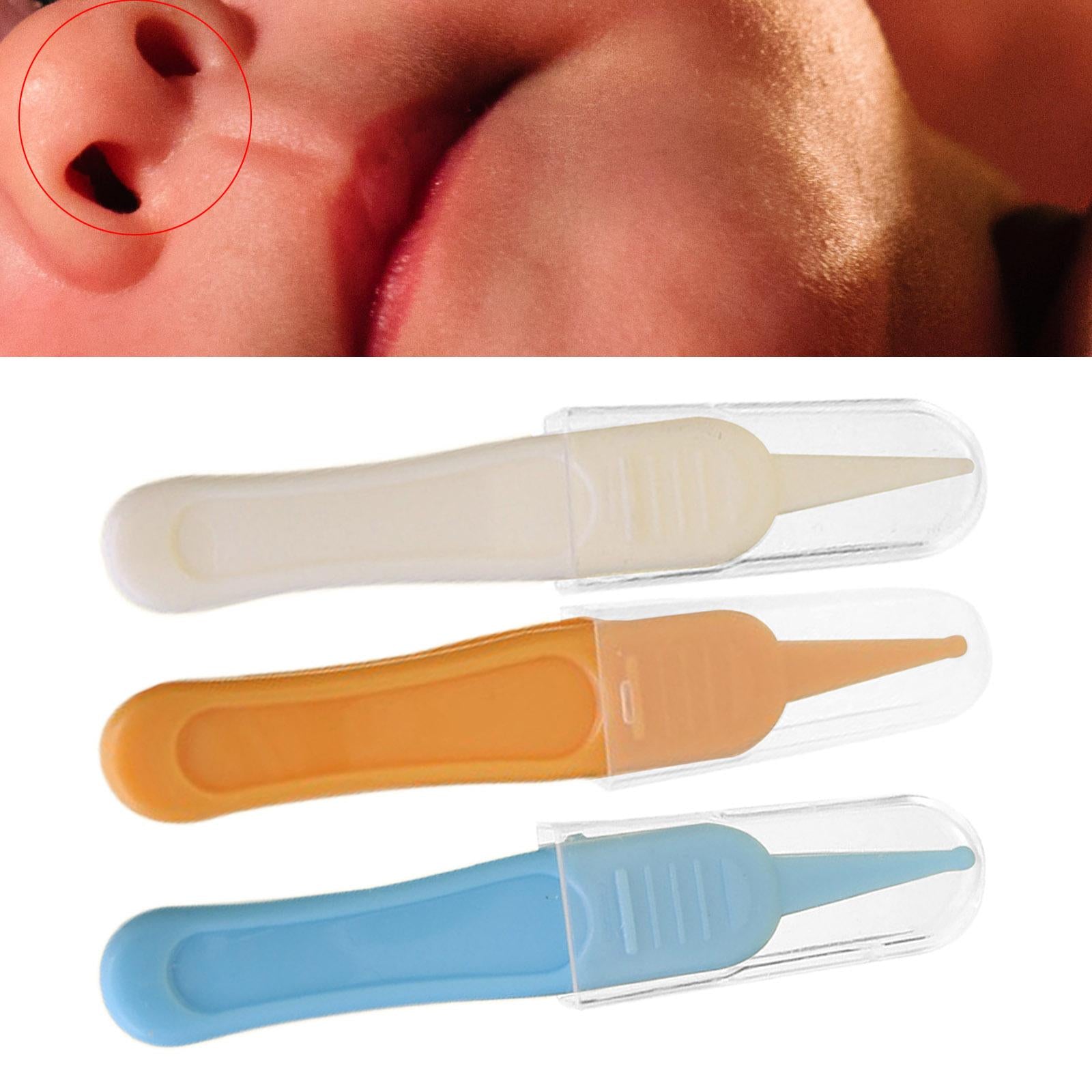 Baby Nose Tweezers Infant Ear Nose Navel Cleaning Tweezers Forceps White