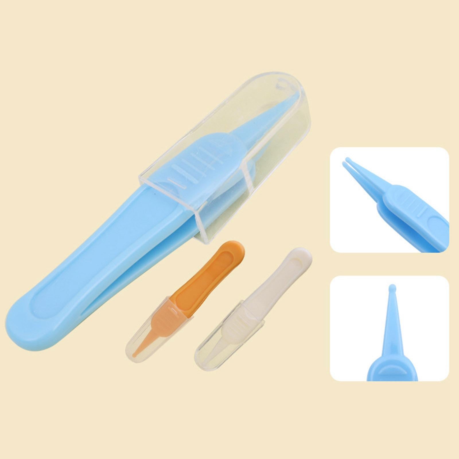 Baby Nose Tweezers Infant Ear Nose Navel Cleaning Tweezers Forceps White