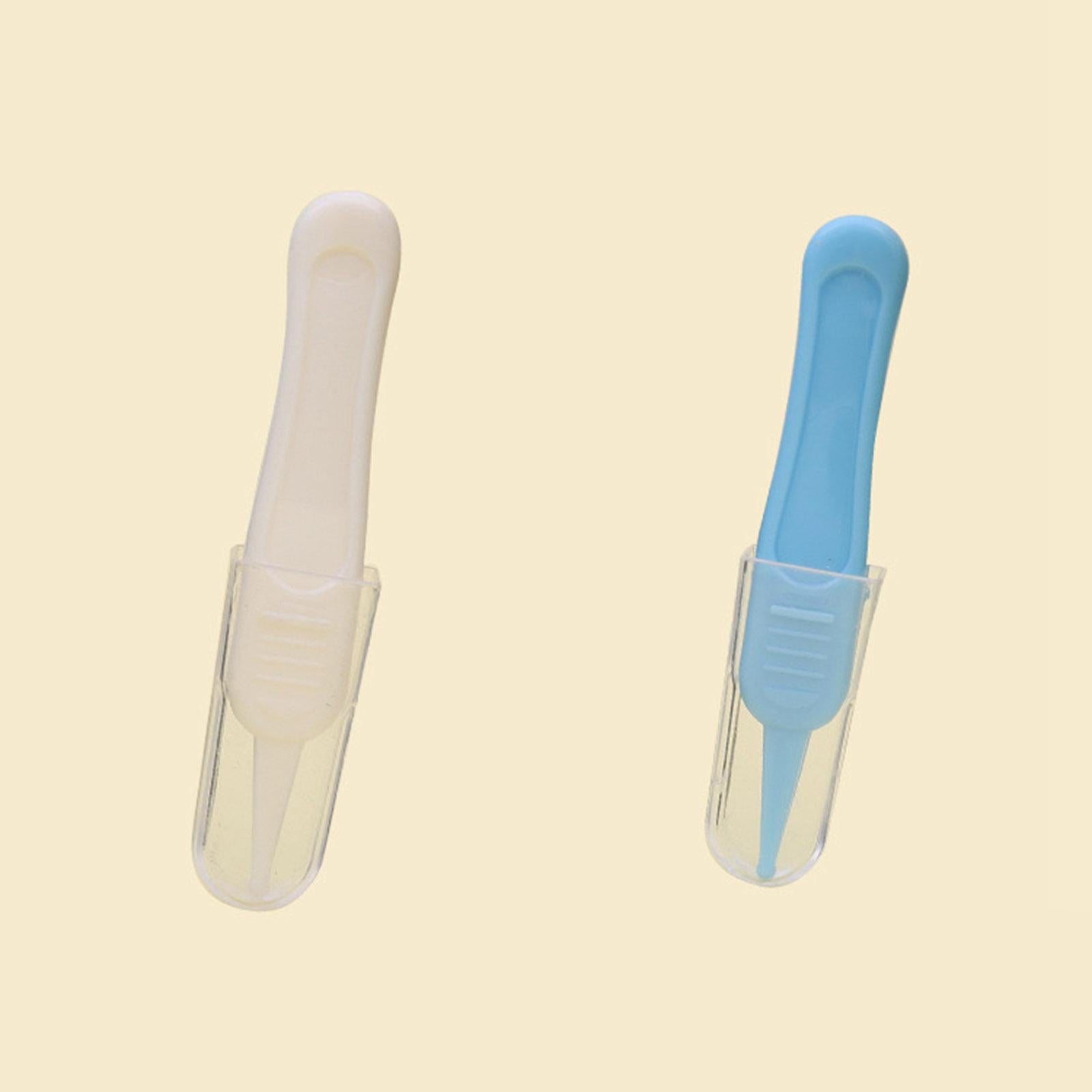 Baby Nose Tweezers Infant Ear Nose Navel Cleaning Tweezers Forceps White