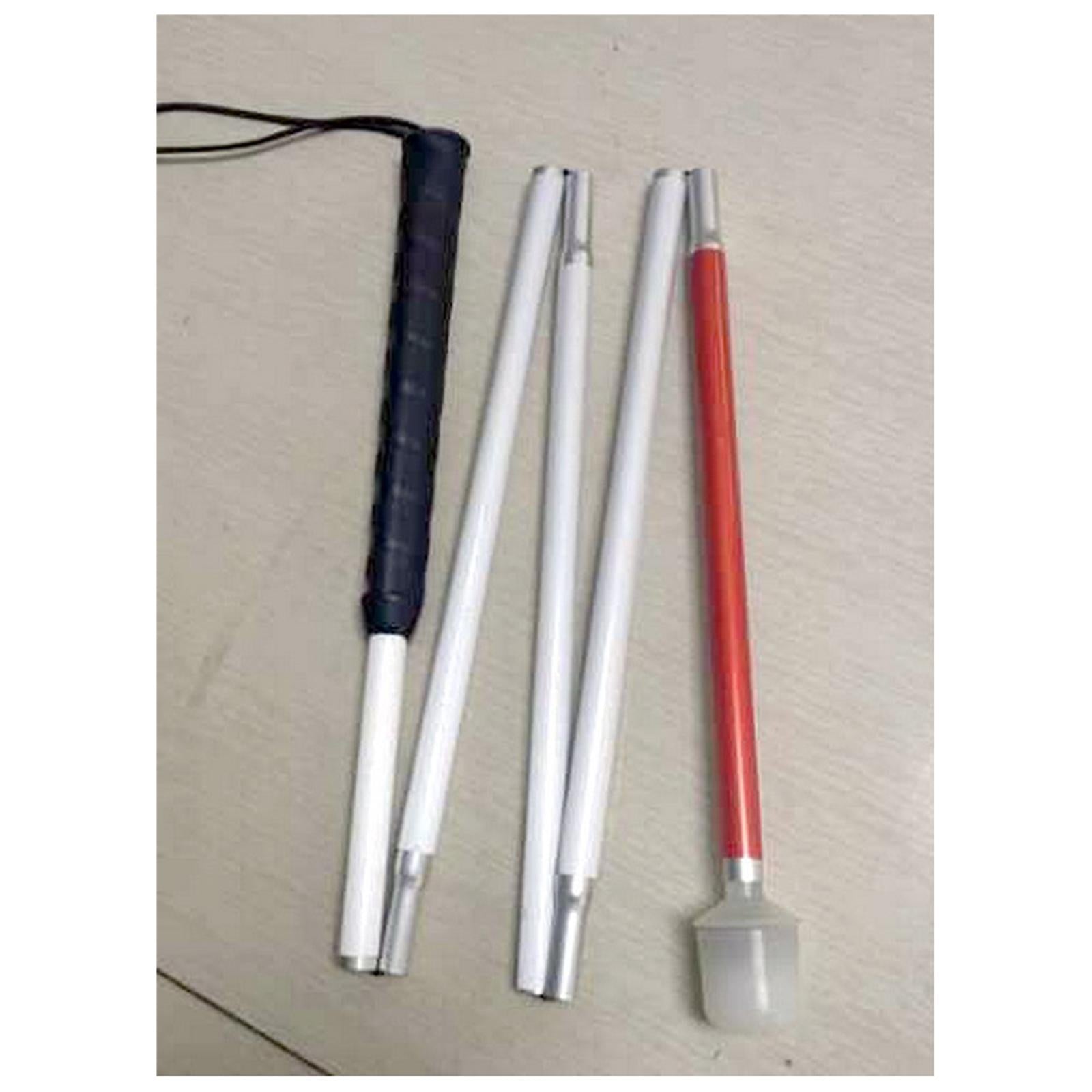 Foldable Blind Walking Stick 5 Sections Adjustable Crutch Cane Blind Stick With Light
