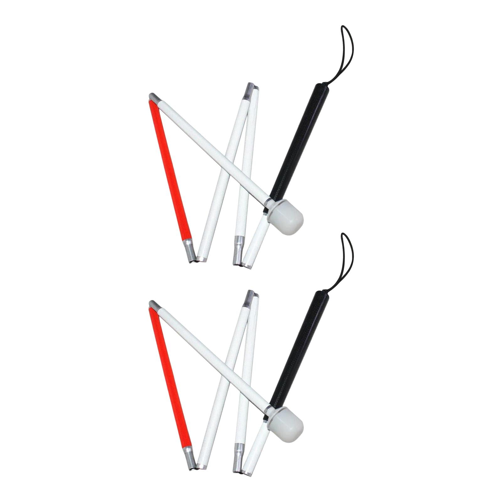 Foldable Blind Walking Stick 5 Sections Adjustable Crutch Cane Blind Stick With Light