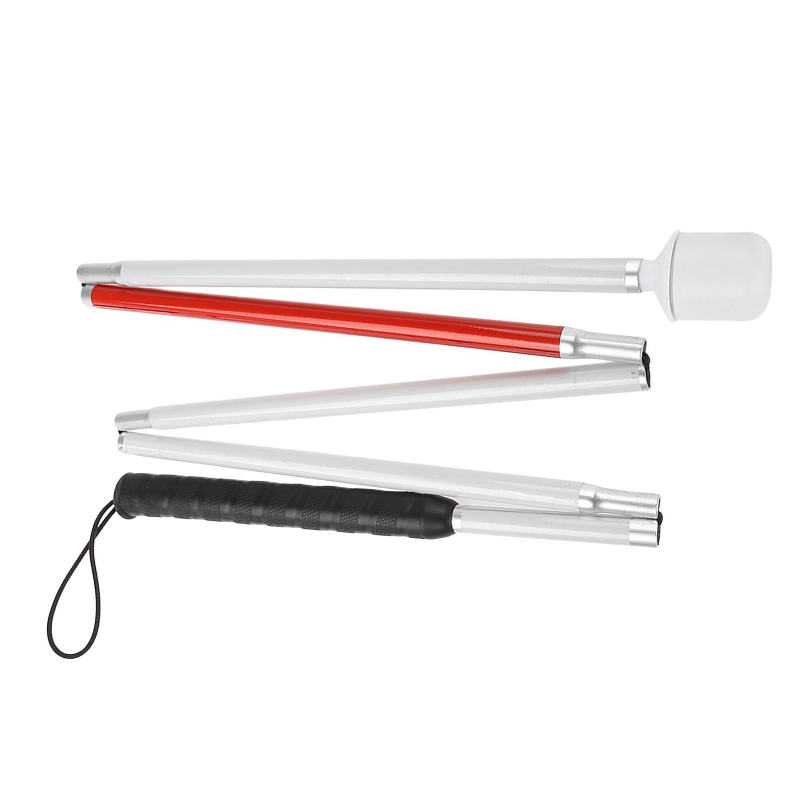 Foldable Blind Walking Stick 5 Sections Adjustable Crutch Cane Blind Stick Without Light