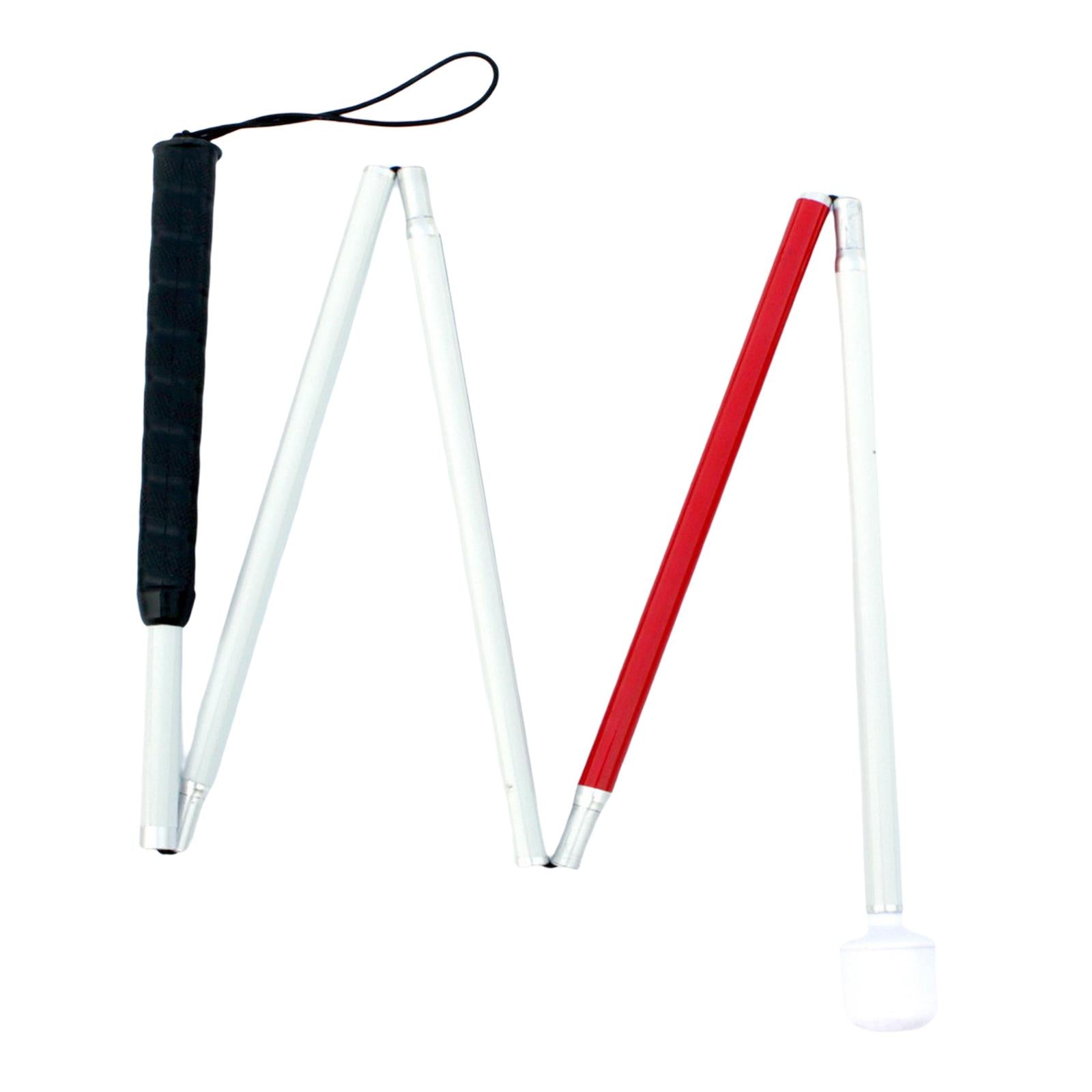 Foldable Blind Walking Stick 5 Sections Adjustable Crutch Cane Blind Stick Without Light