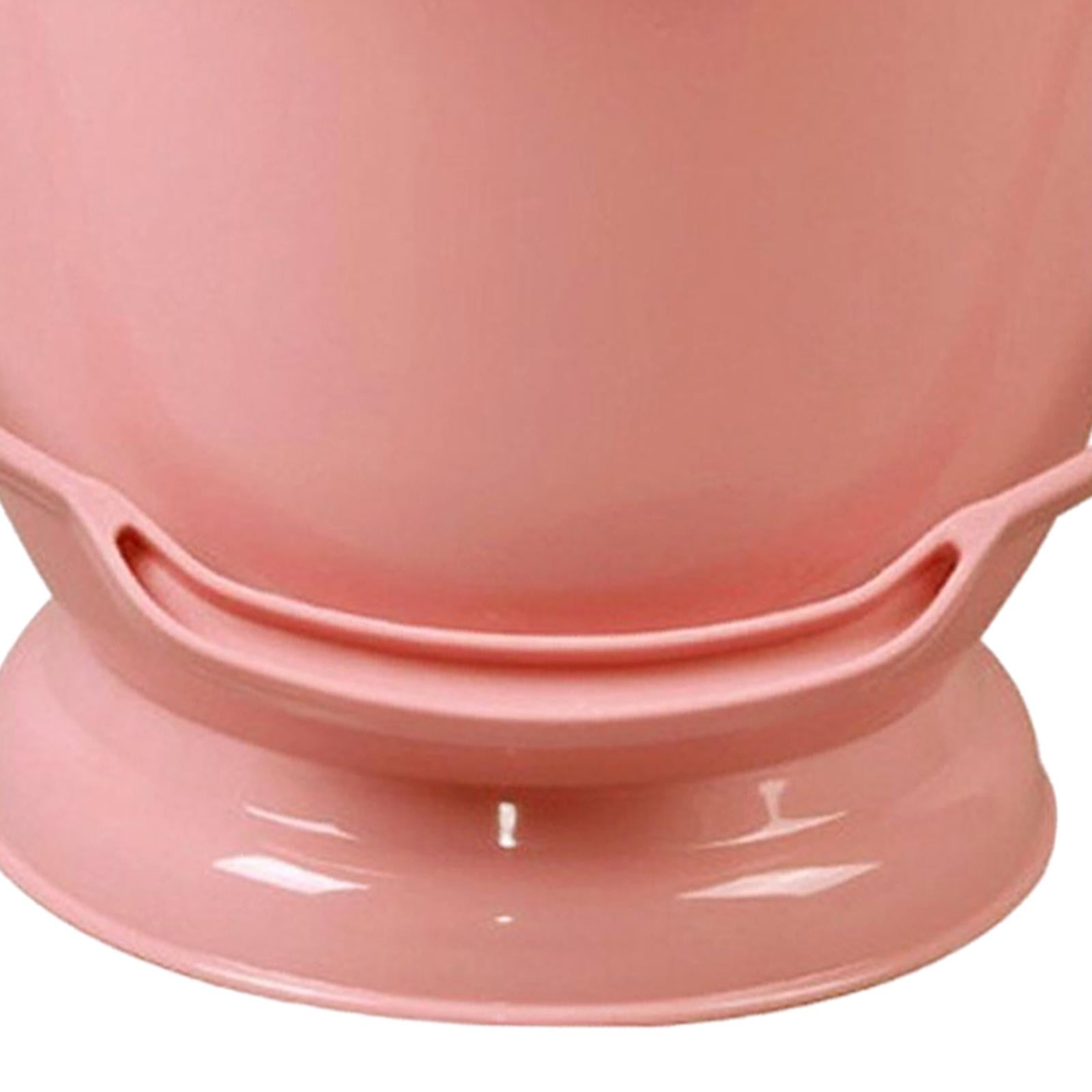 Chamber Pot with Lid Bedpan Spittoon Indoor with Handle Urine Bucket Pink