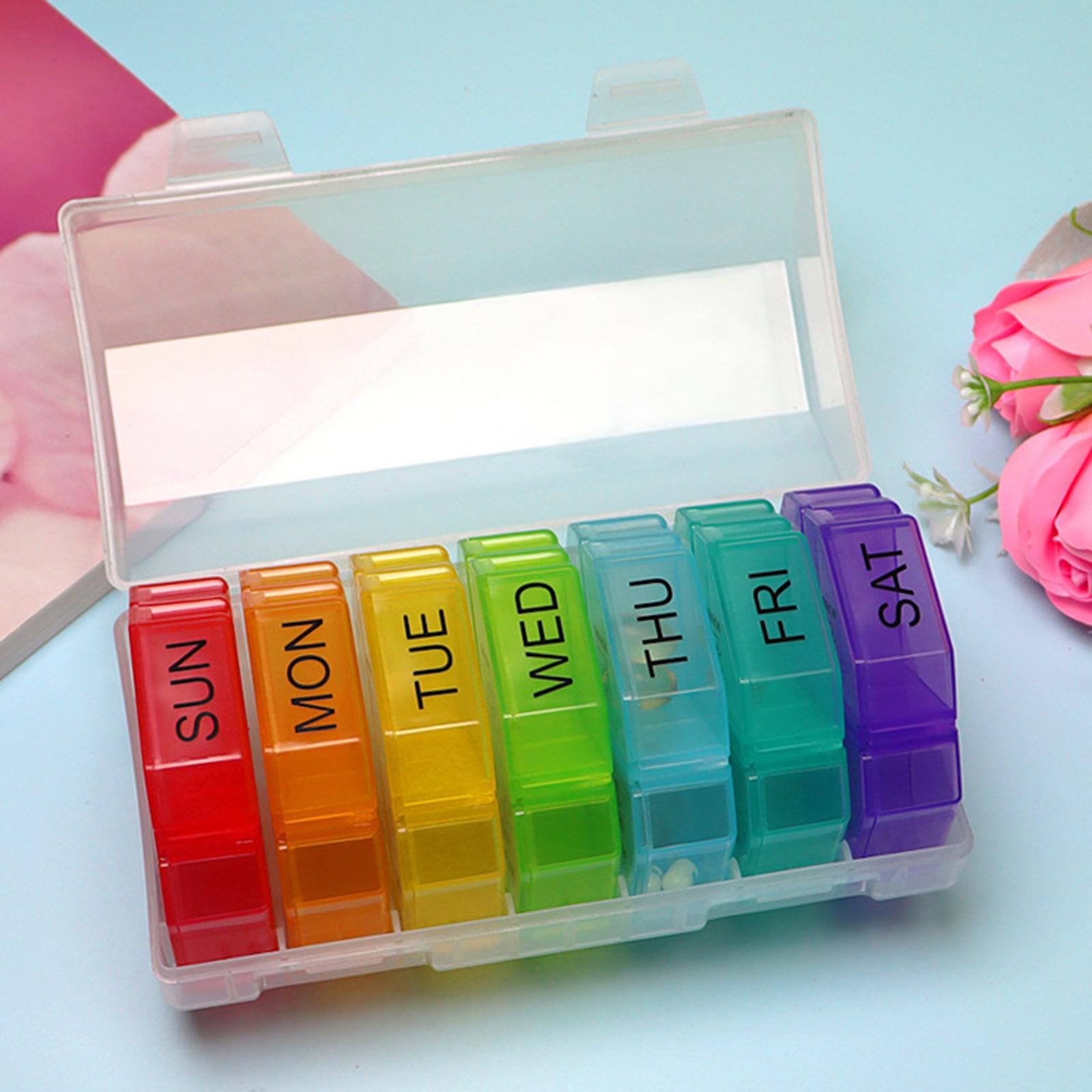 7 Days Pill Organizer 28 Grids Sealing Design Dust Proof Transparent
