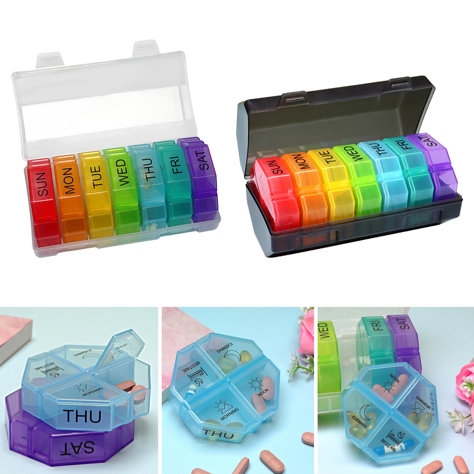 7 Days Pill Organizer 28 Grids Sealing Design Dust Proof Transparent