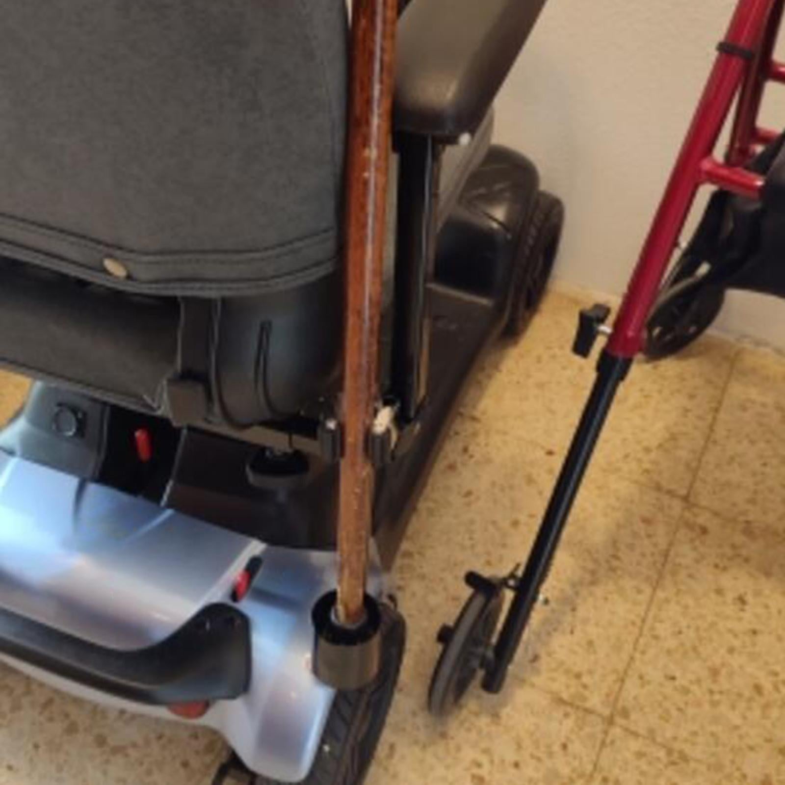 Metal Cane Walking Stick Crutch Holder Bracket for Wheelchairs and Rollators