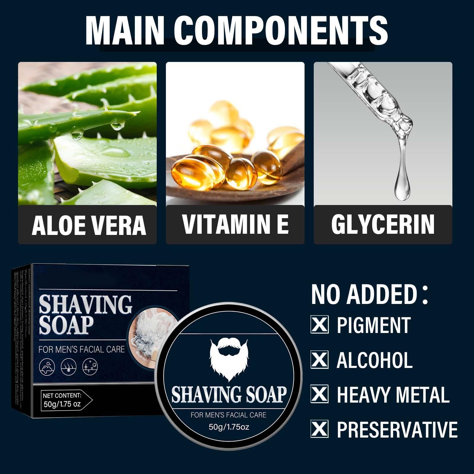 Men's Shave Soap Smooth Rich Lather Facial Care 50G 1.75oz for Barber