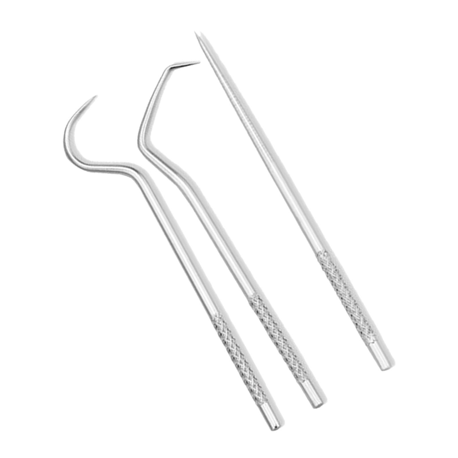 3Pcs Portable Stainless Steel Toothpicks Kit for Traveling Outdoor Camping S