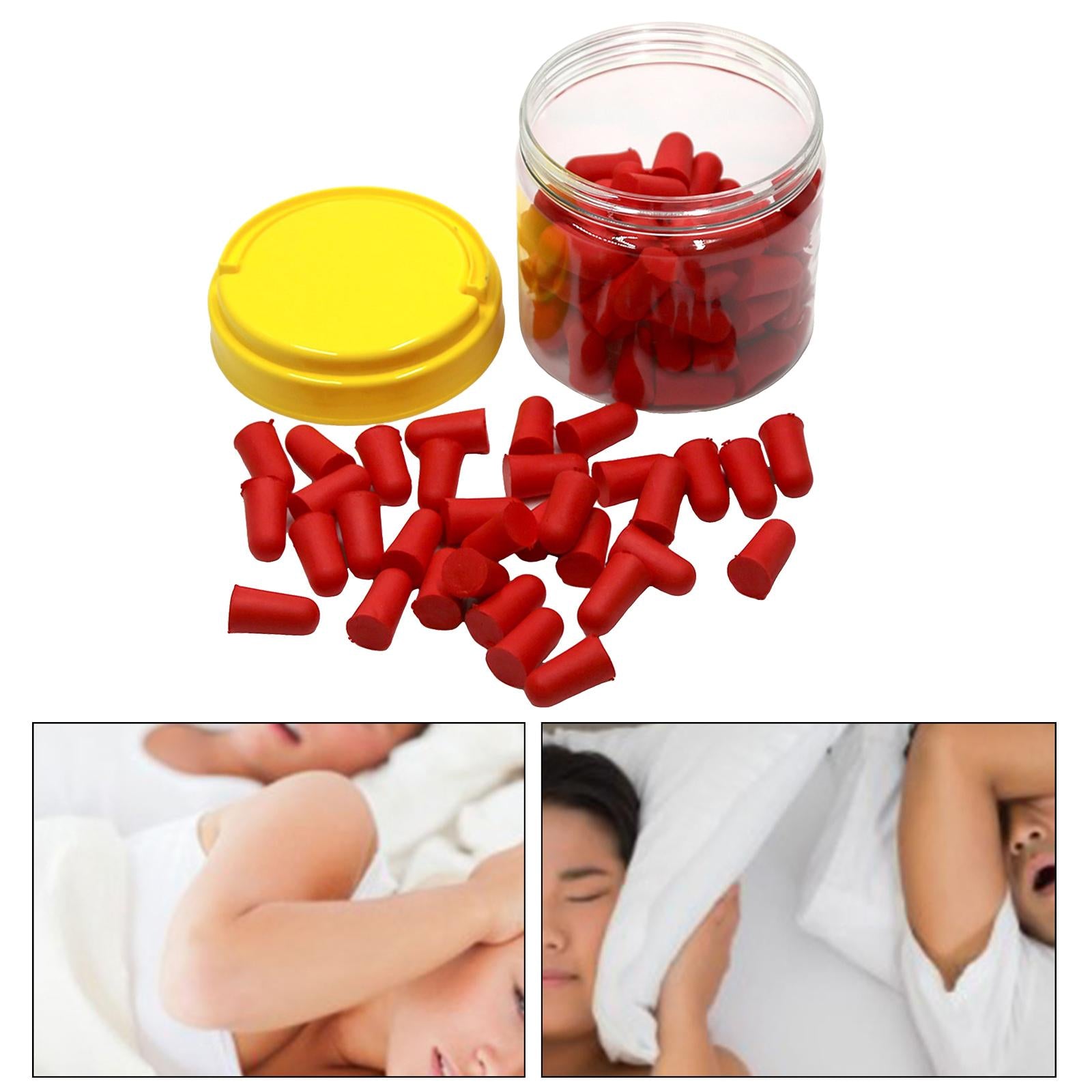 50 Pair Ear Plugs for Sleeping Noise Reduction Foam Earplugs Red