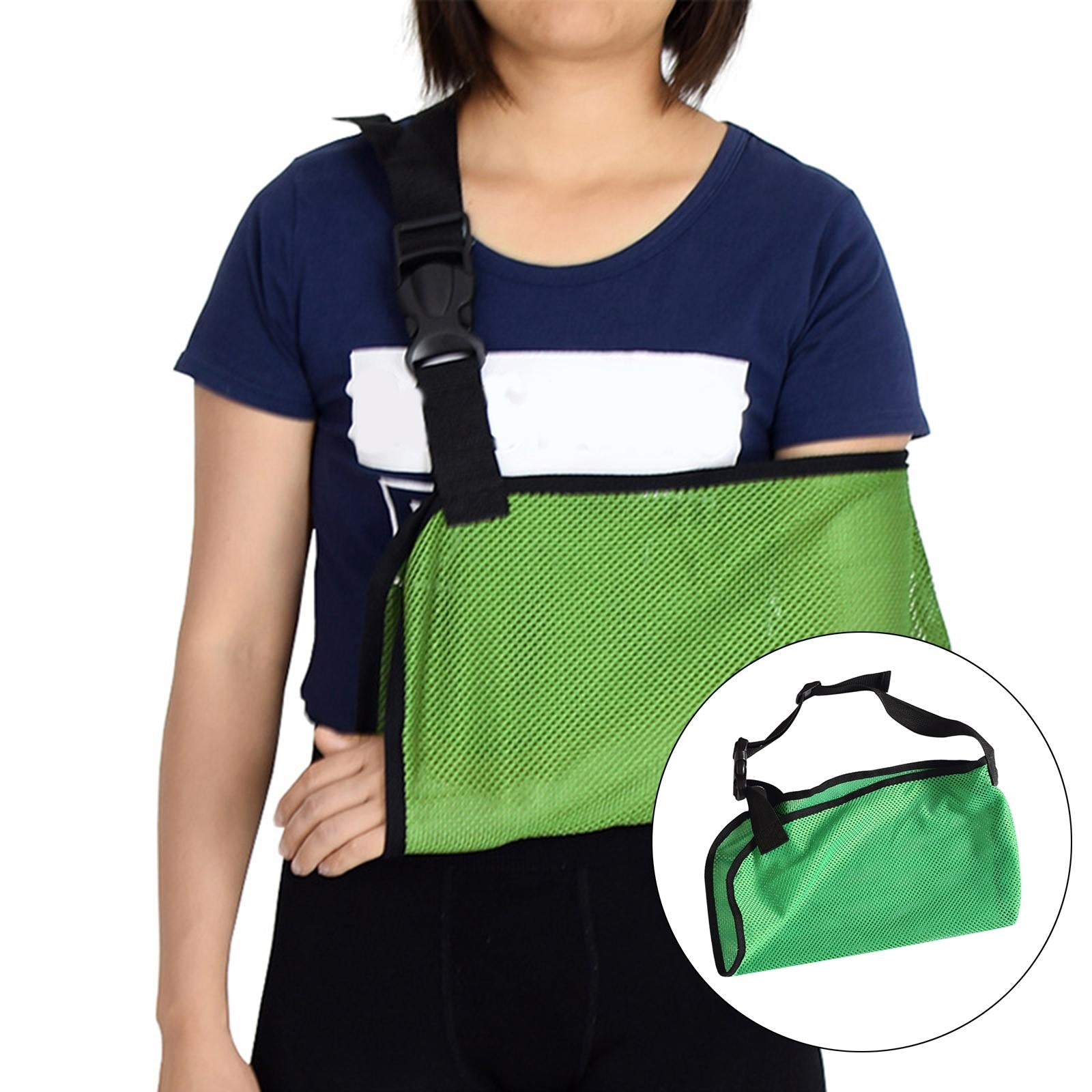 Breathable Arm Sling Breathable Sports brace Shoulder Bathroom Child green