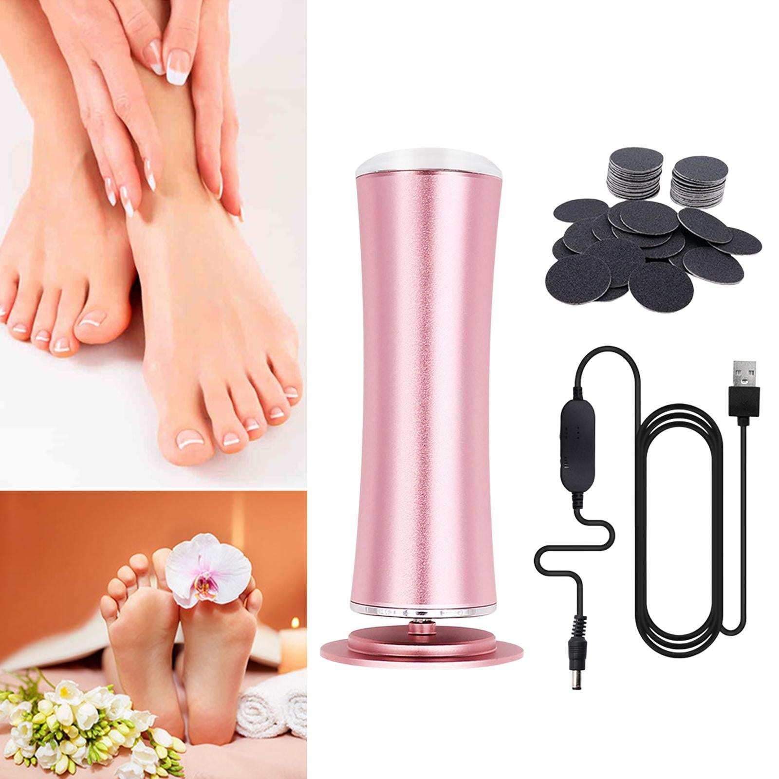 Electric Foot Callus Remover Portable Kit Dead Skin Removal Massager Pink