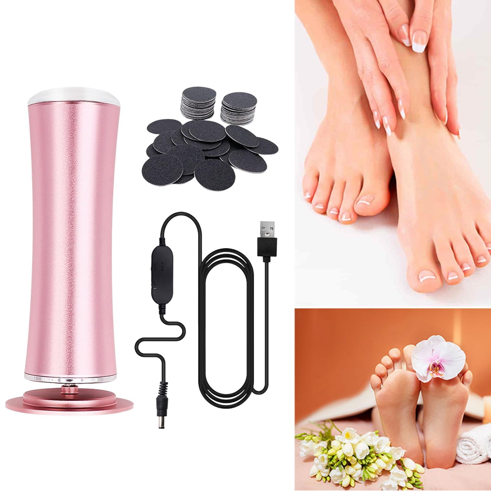 Electric Foot Callus Remover Portable Kit Dead Skin Removal Massager Pink