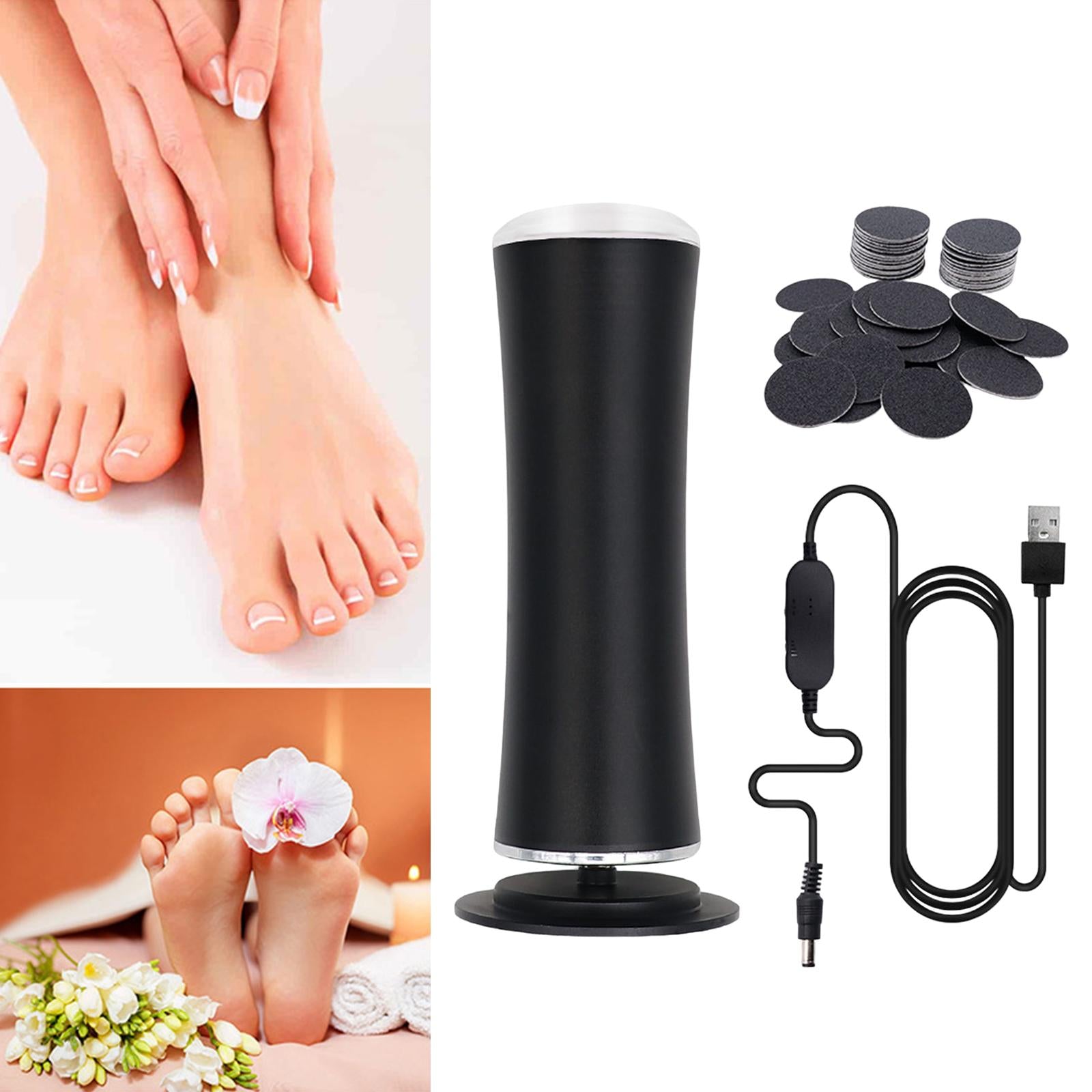 Electric Foot Callus Remover Portable Kit Dead Skin Removal Massager Black