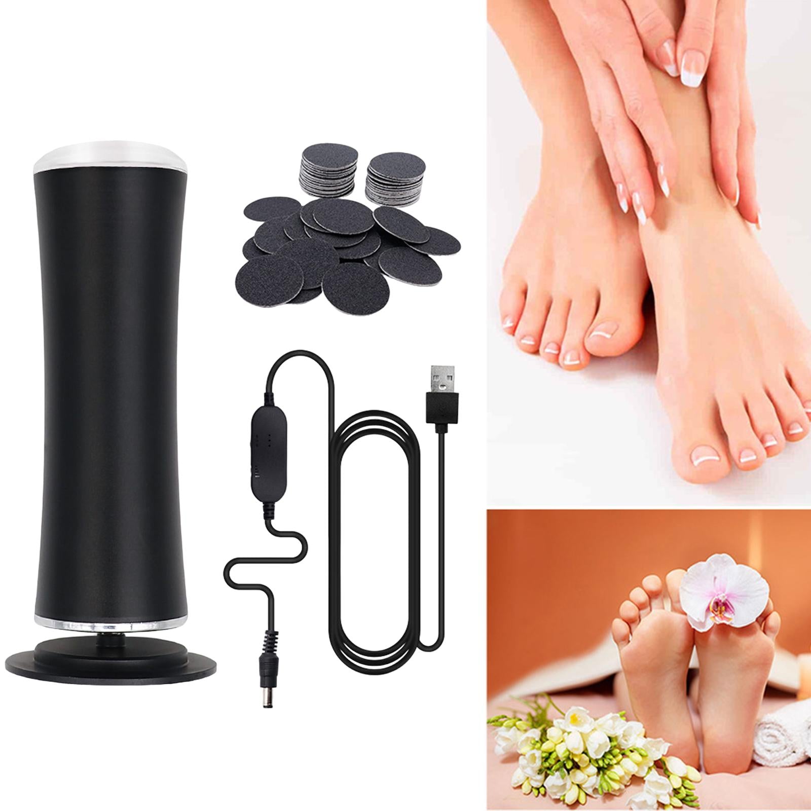 Electric Foot Callus Remover Portable Kit Dead Skin Removal Massager Black