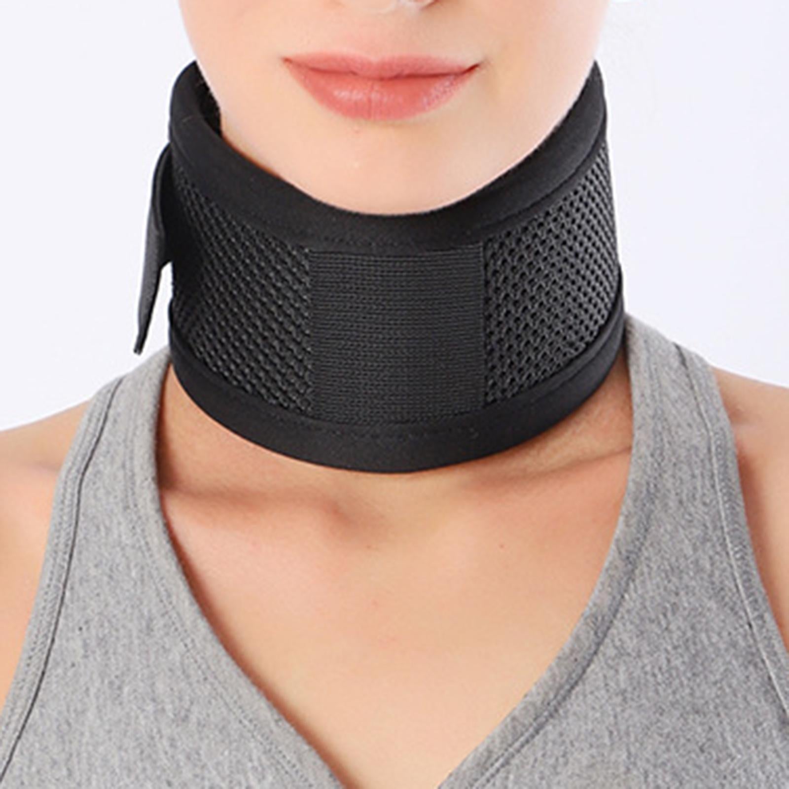 Neck Support Brace Strap Cervical Collar Black Breathable Mesh for Women Men