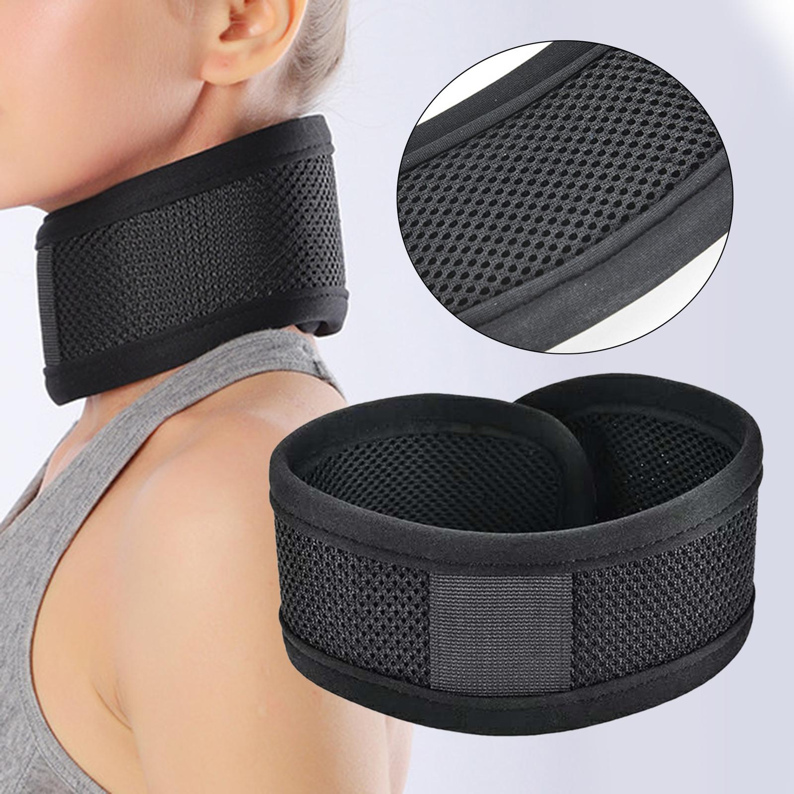 Neck Support Brace Strap Cervical Collar Black Breathable Mesh for Women Men