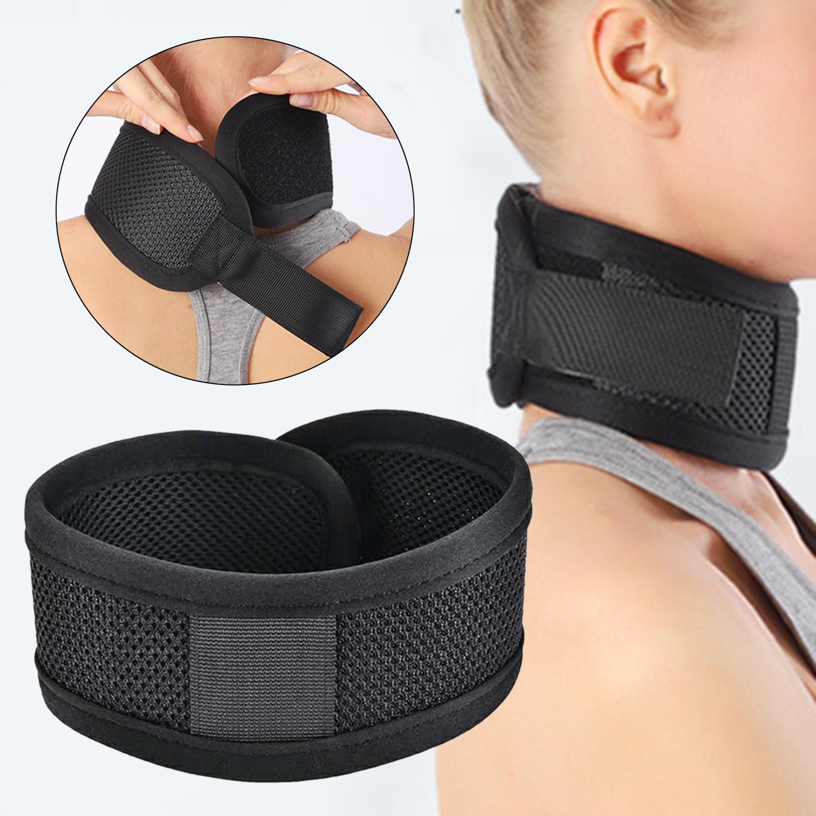 Neck Support Brace Strap Cervical Collar Black Breathable Mesh for Women Men