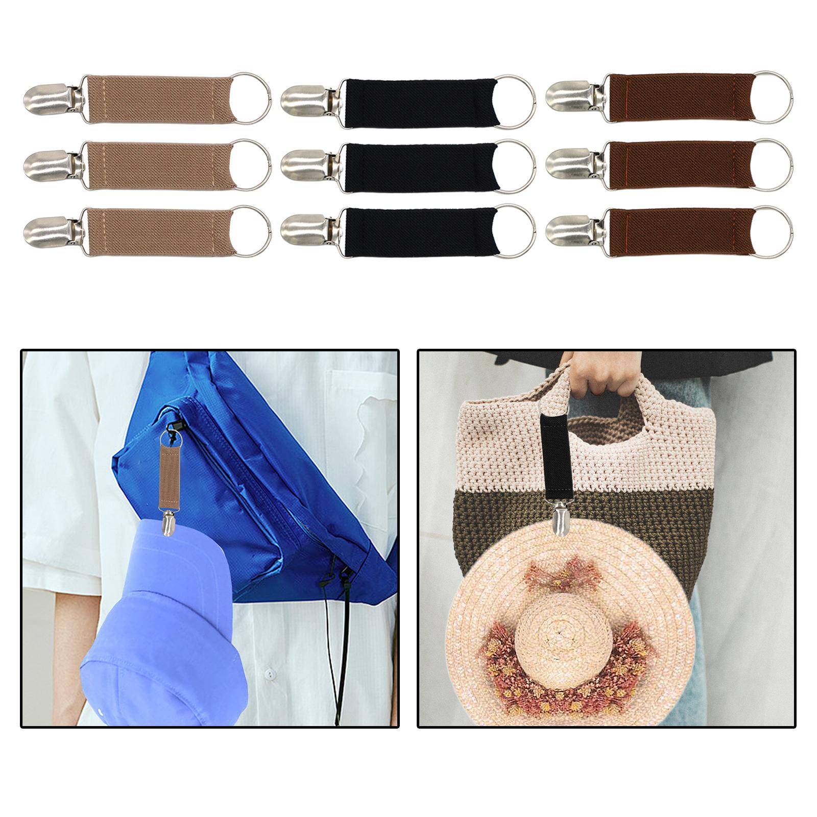 Elastic Hat Clips for Suitcase for Accessory Outdoor Women Light Brown