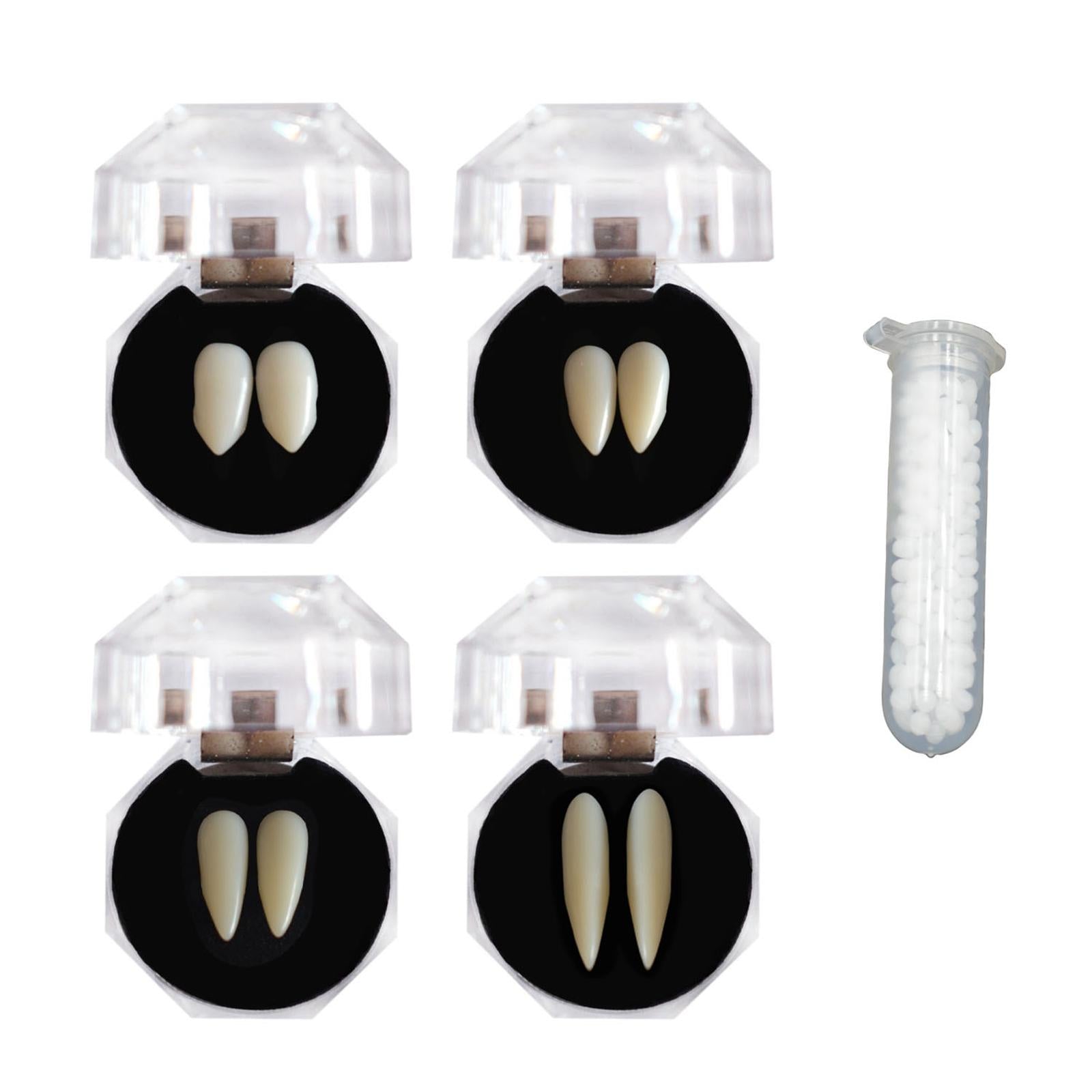 4 Pairs Fangs Dentures Fangs Cosplay Costume Accessory Halloween