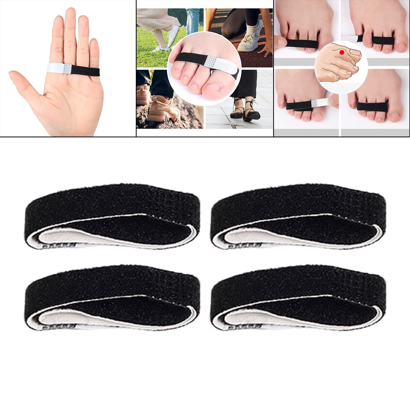 4x Hammer Toe Wraps Toe Straighteners Elasticity Cushioned Bandages for Men