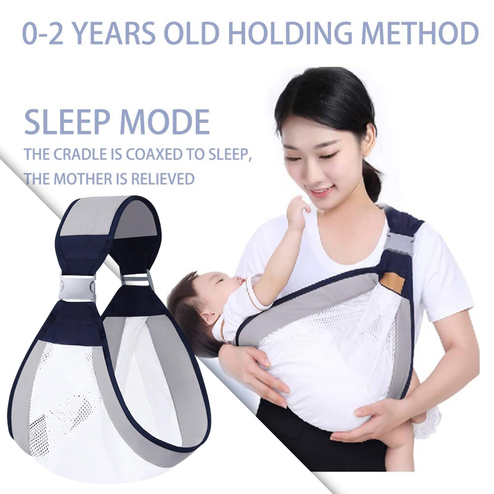 Baby Carrier Infant Carrier Slings Adjustable Sturdy Mesh Infant Wrap Gray