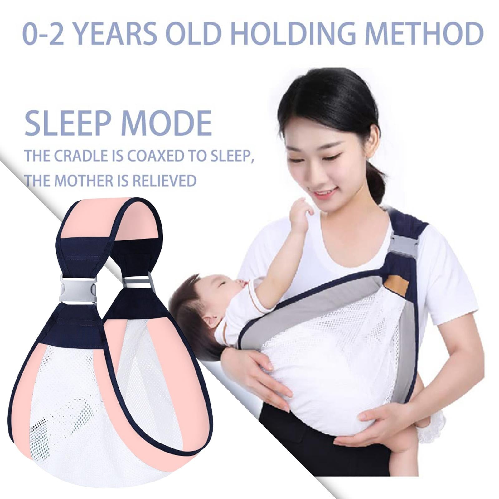 Baby Carrier Infant Carrier Slings Adjustable Sturdy Mesh Infant Wrap Pink