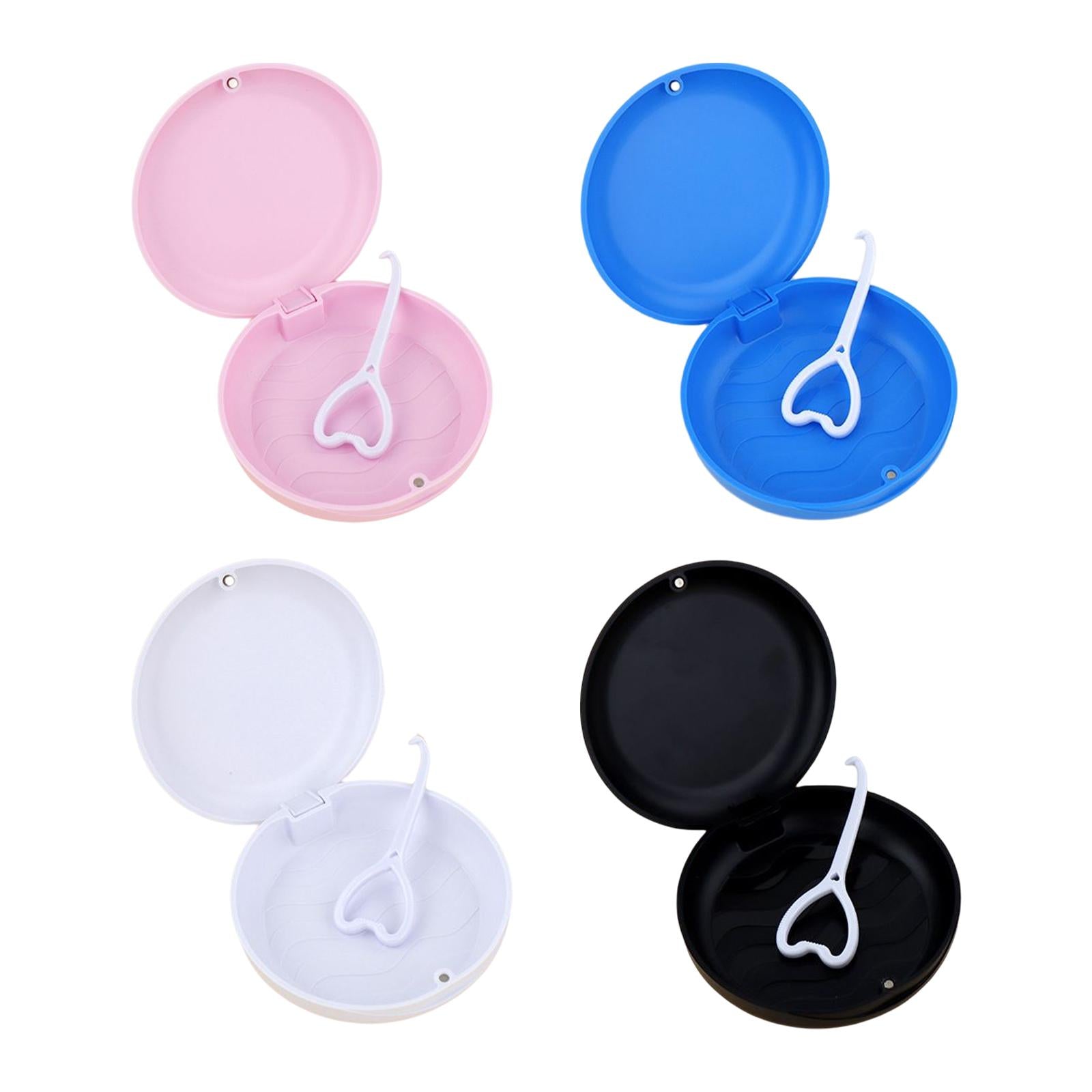 Portable Retainer Case Oral Organizer Durable Dentures Storage Boxes pink