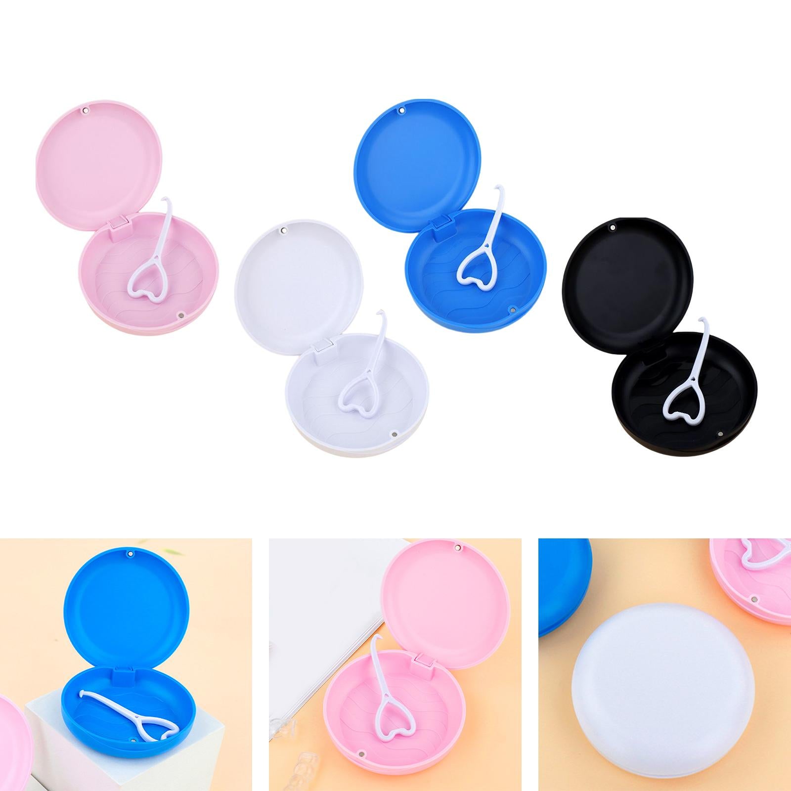 Portable Retainer Case Oral Organizer Durable Dentures Storage Boxes pink