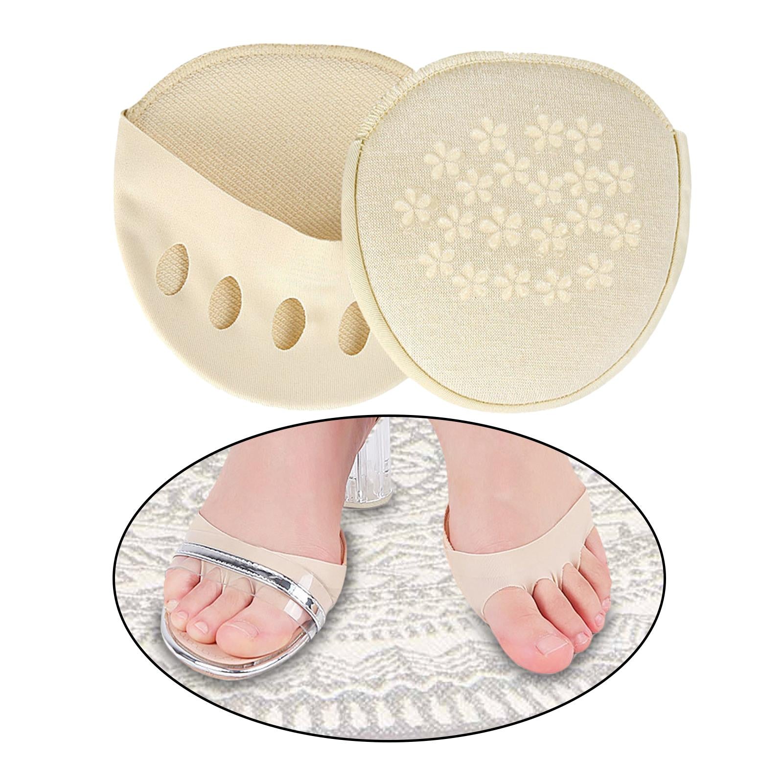 five toe Forefoot Pads Breathable Invisible Socks Metatarsal Pads Foot Pads Beige