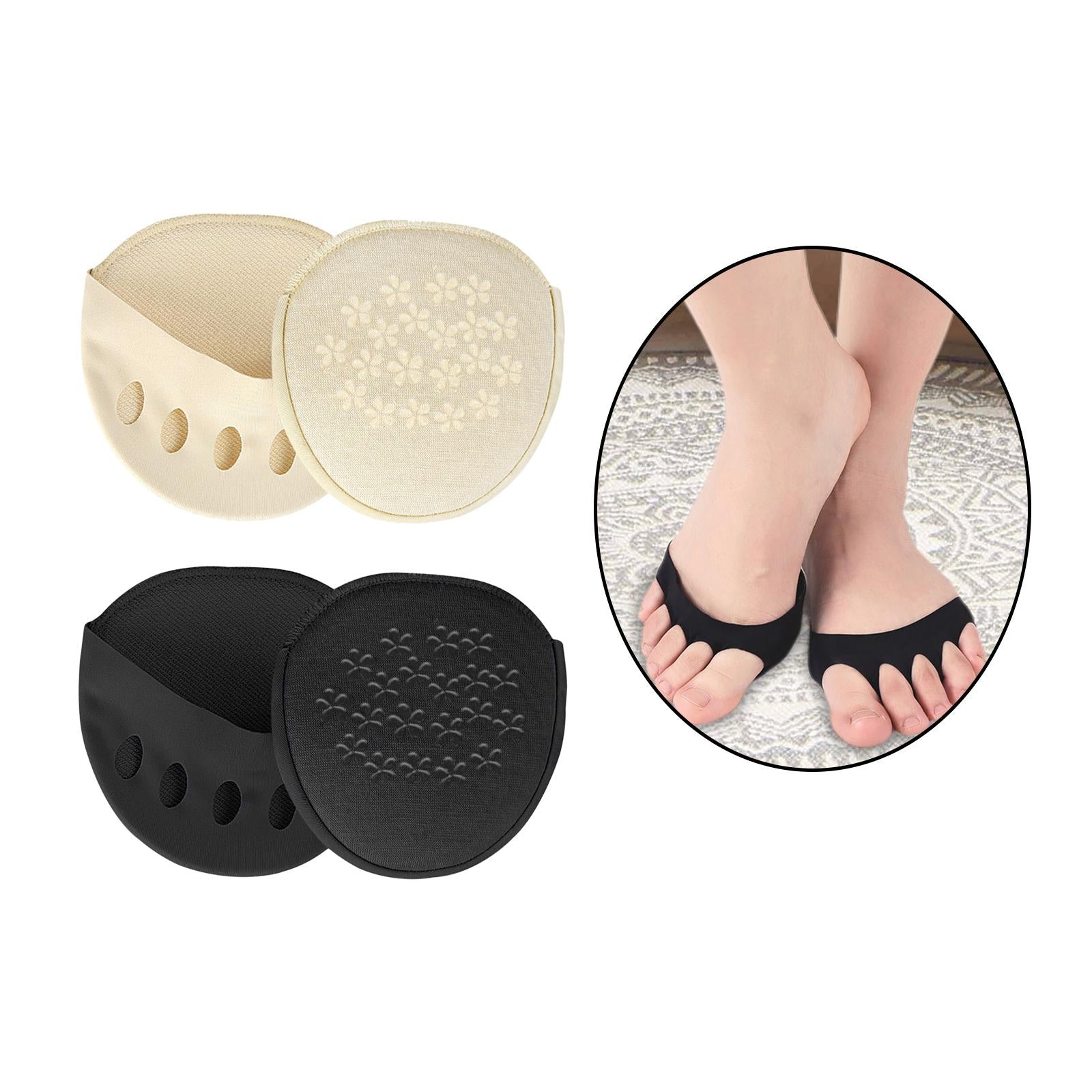 five toe Forefoot Pads Breathable Invisible Socks Metatarsal Pads Foot Pads Beige