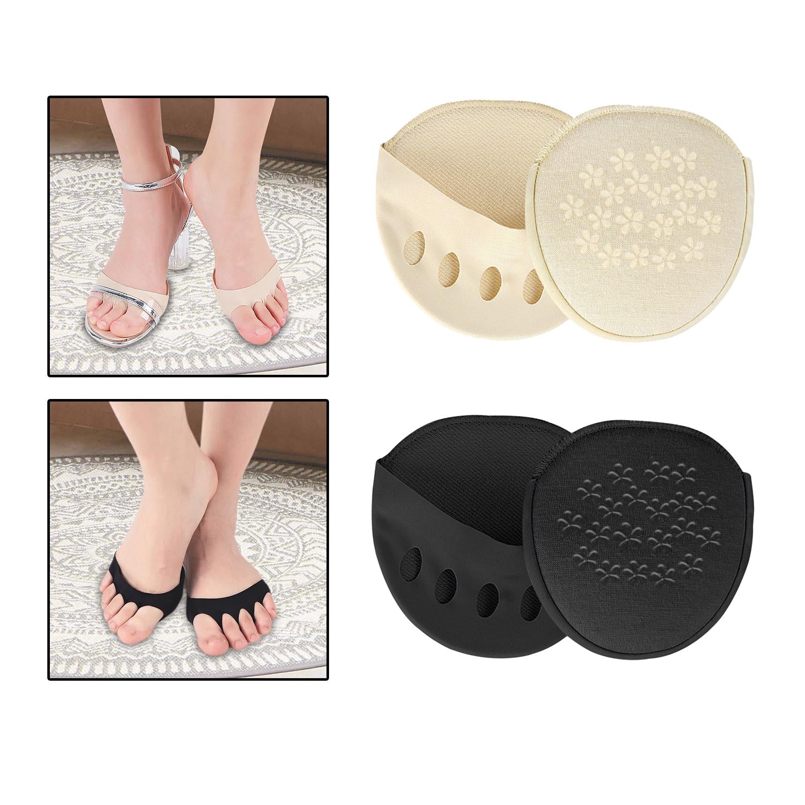 five toe Forefoot Pads Breathable Invisible Socks Metatarsal Pads Foot Pads Beige