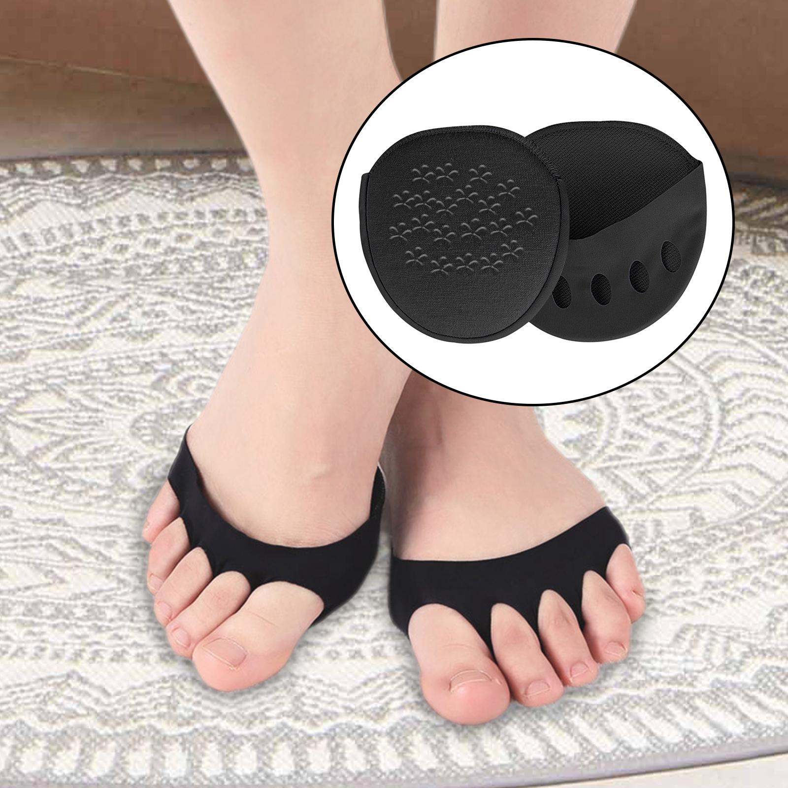 five toe Forefoot Pads Breathable Invisible Socks Metatarsal Pads Foot Pads Black