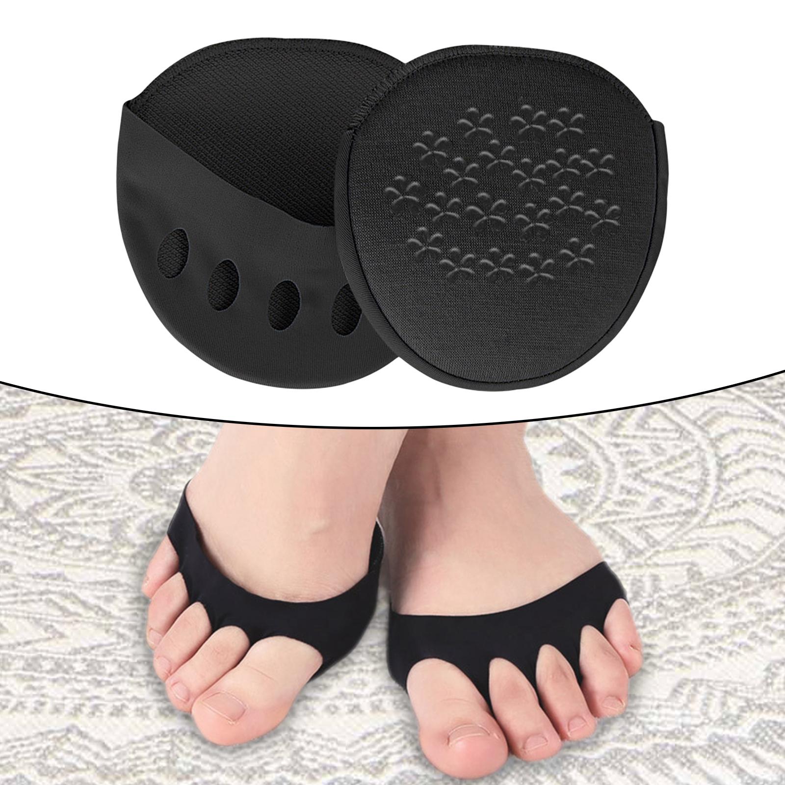 five toe Forefoot Pads Breathable Invisible Socks Metatarsal Pads Foot Pads Black