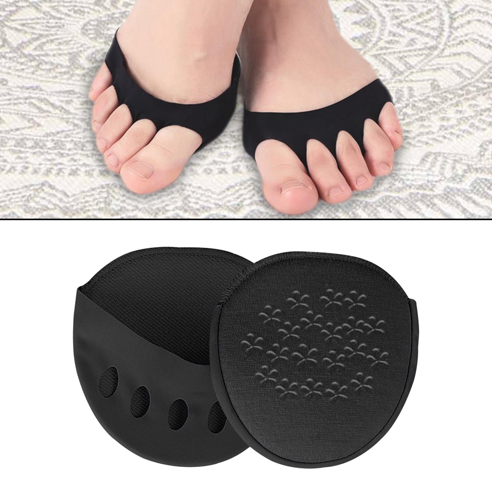 five toe Forefoot Pads Breathable Invisible Socks Metatarsal Pads Foot Pads Black