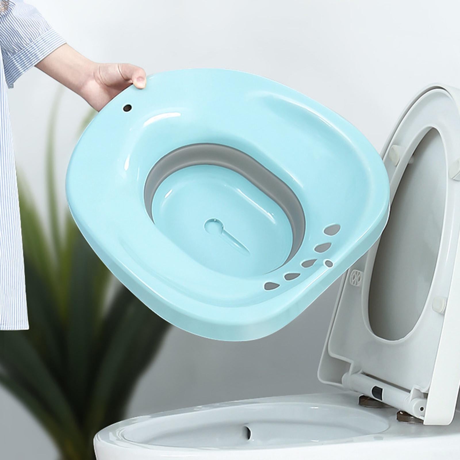 Sitz Bath for Toilet seat Squirter for Perineal Soaking Elderly Women Blue