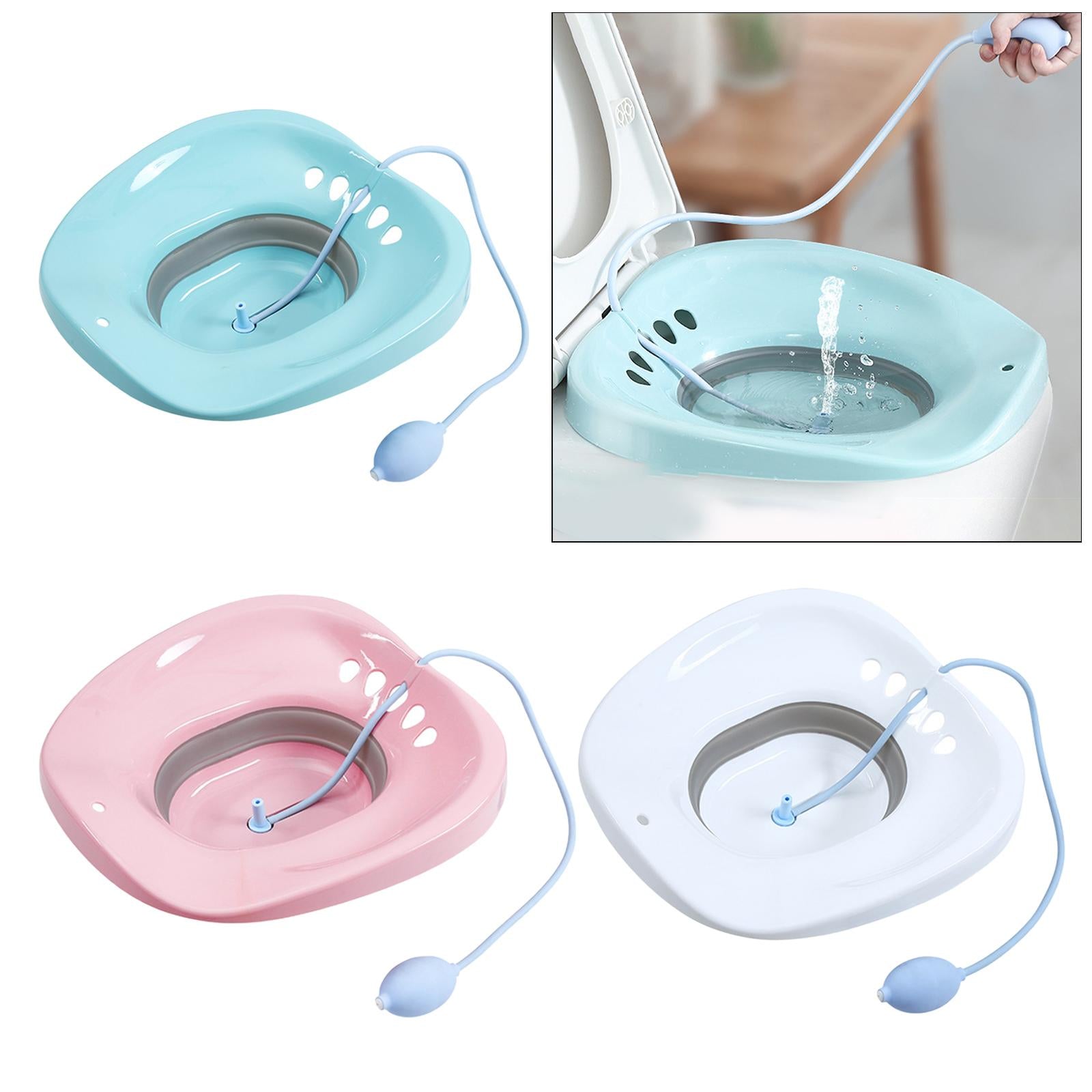 Sitz Bath for Toilet seat Squirter for Perineal Soaking Elderly Women Blue