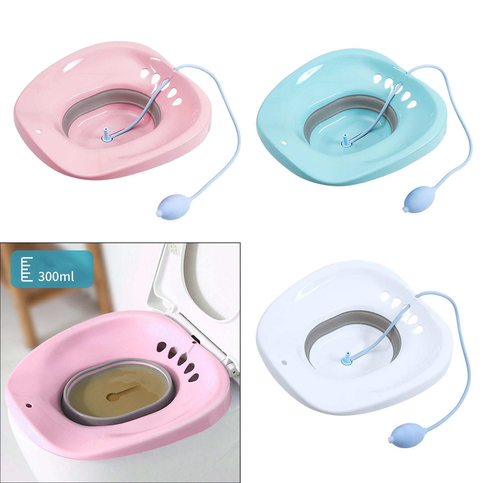 Sitz Bath for Toilet seat Squirter for Perineal Soaking Elderly Women Blue