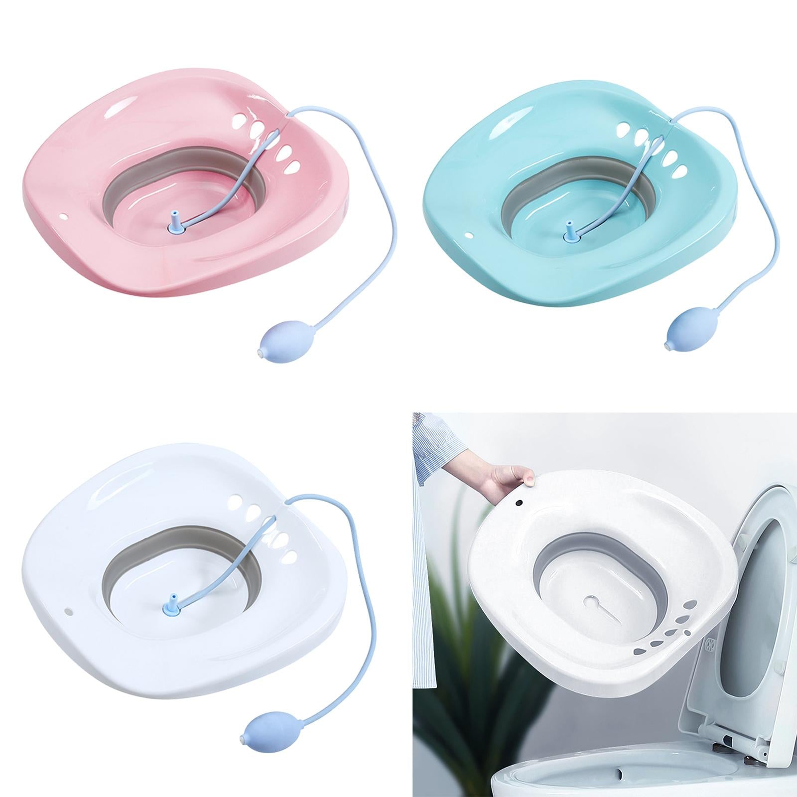 Sitz Bath for Toilet seat Squirter for Perineal Soaking Elderly Women Blue