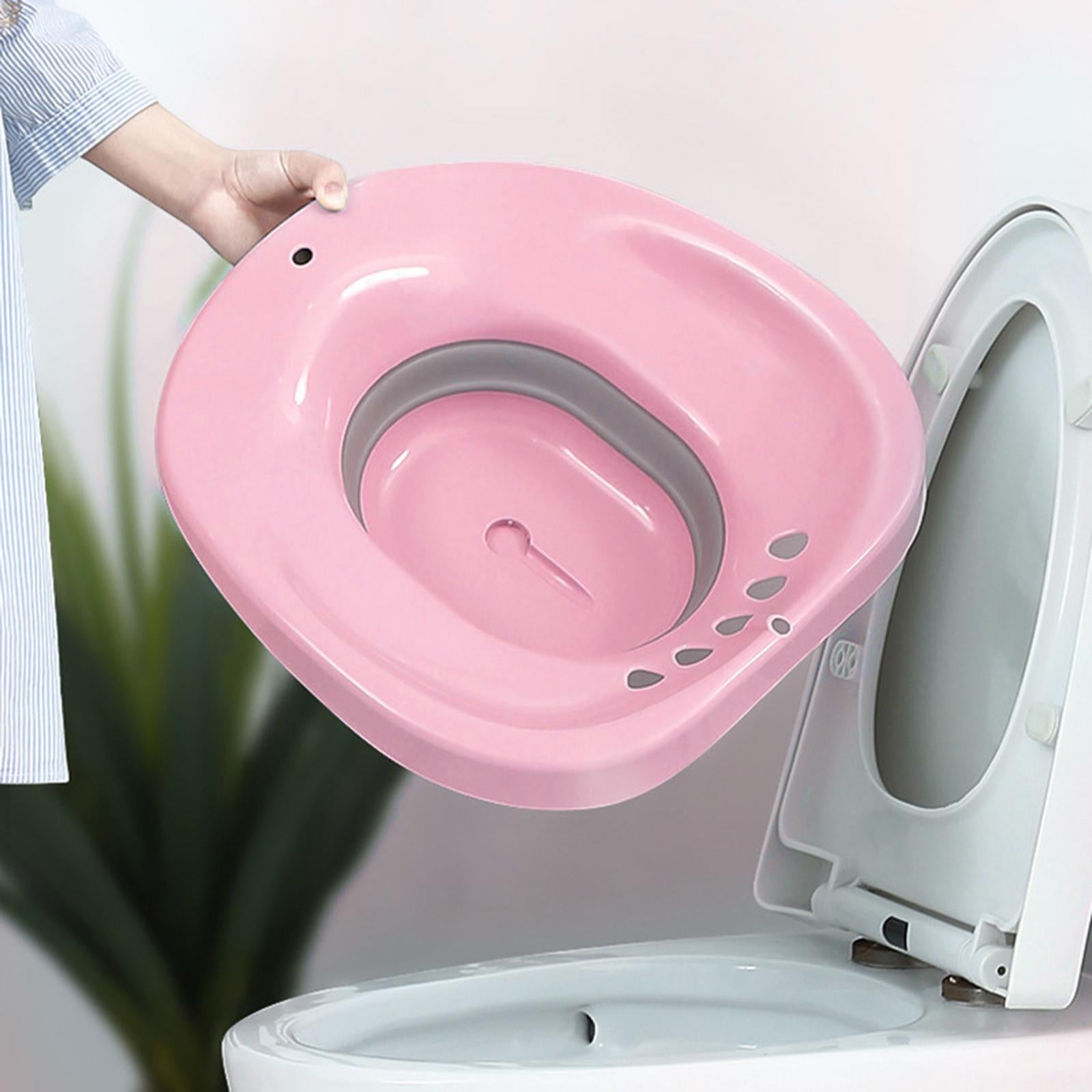 Sitz Bath for Toilet seat Squirter for Perineal Soaking Elderly Women Pink