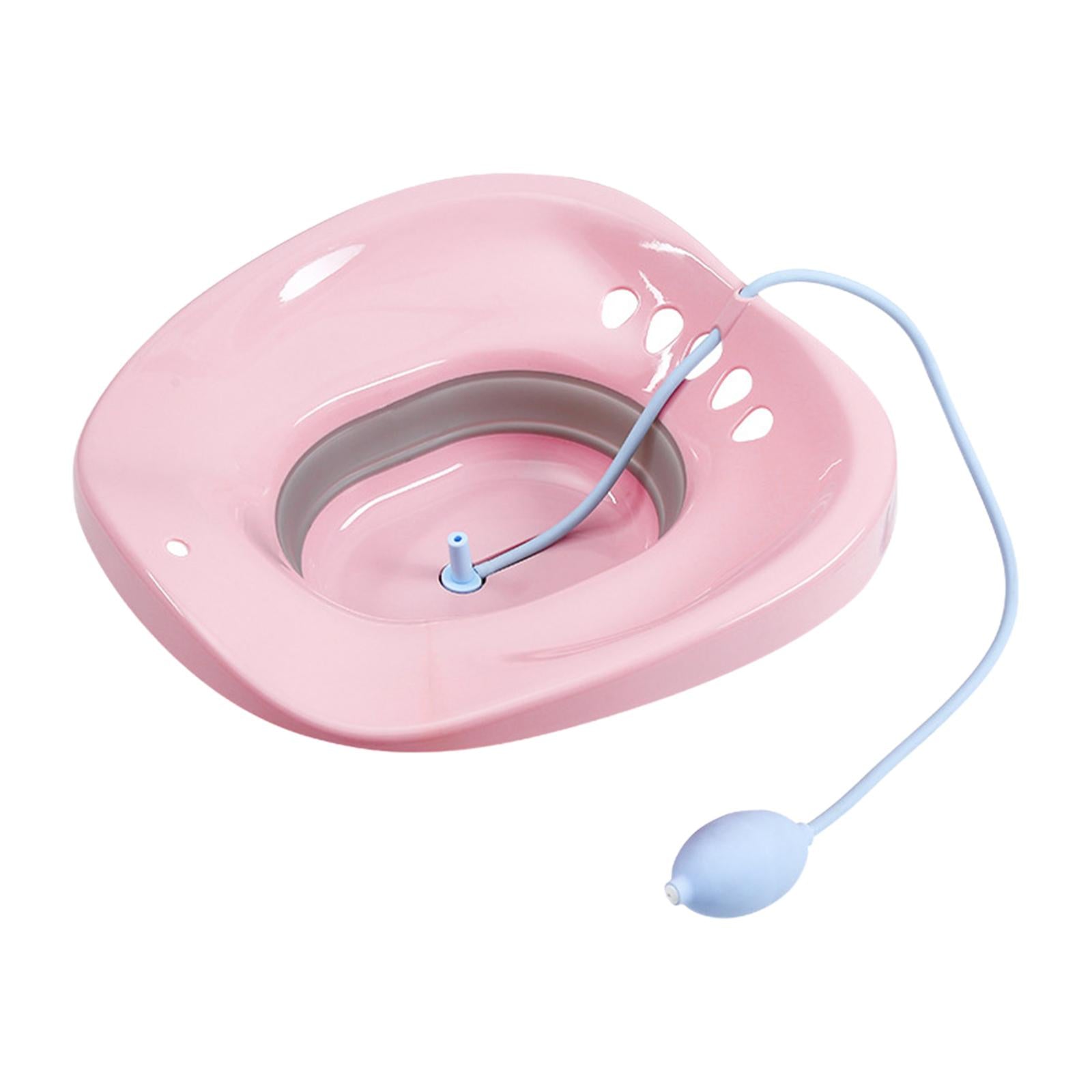 Sitz Bath for Toilet seat Squirter for Perineal Soaking Elderly Women Pink