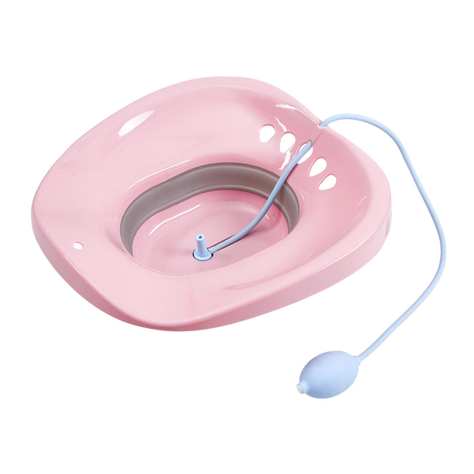Sitz Bath for Toilet seat Squirter for Perineal Soaking Elderly Women Pink